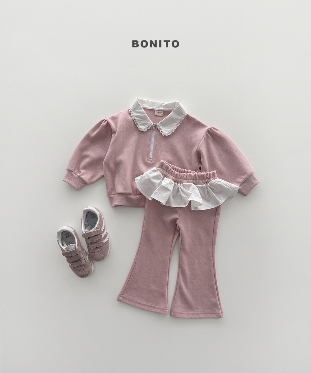 Bonito 甜美蕾絲領拉鍊套裝 / 2色