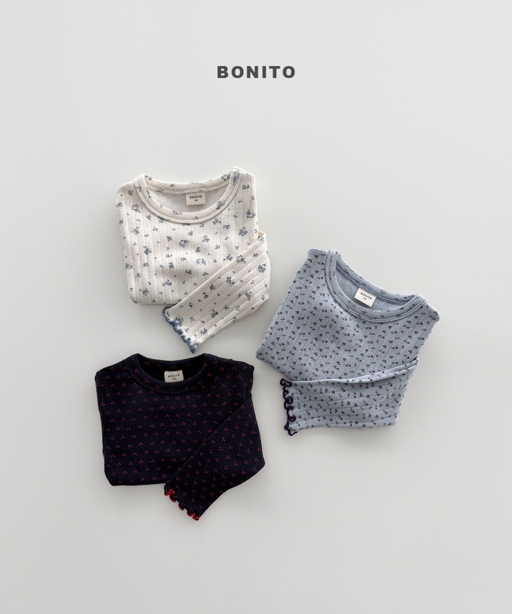 Bonito 花紋滾邊 tee / 3色