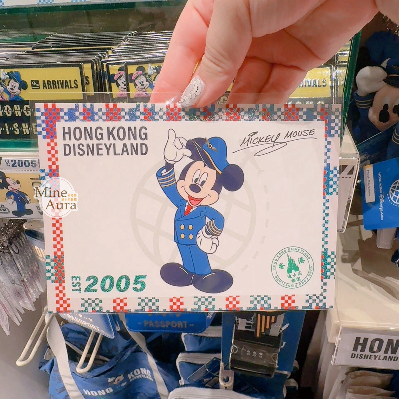 樂園限定 機場系列 米奇 Mickey 機長圖案 明信片 -香港迪士尼樂園