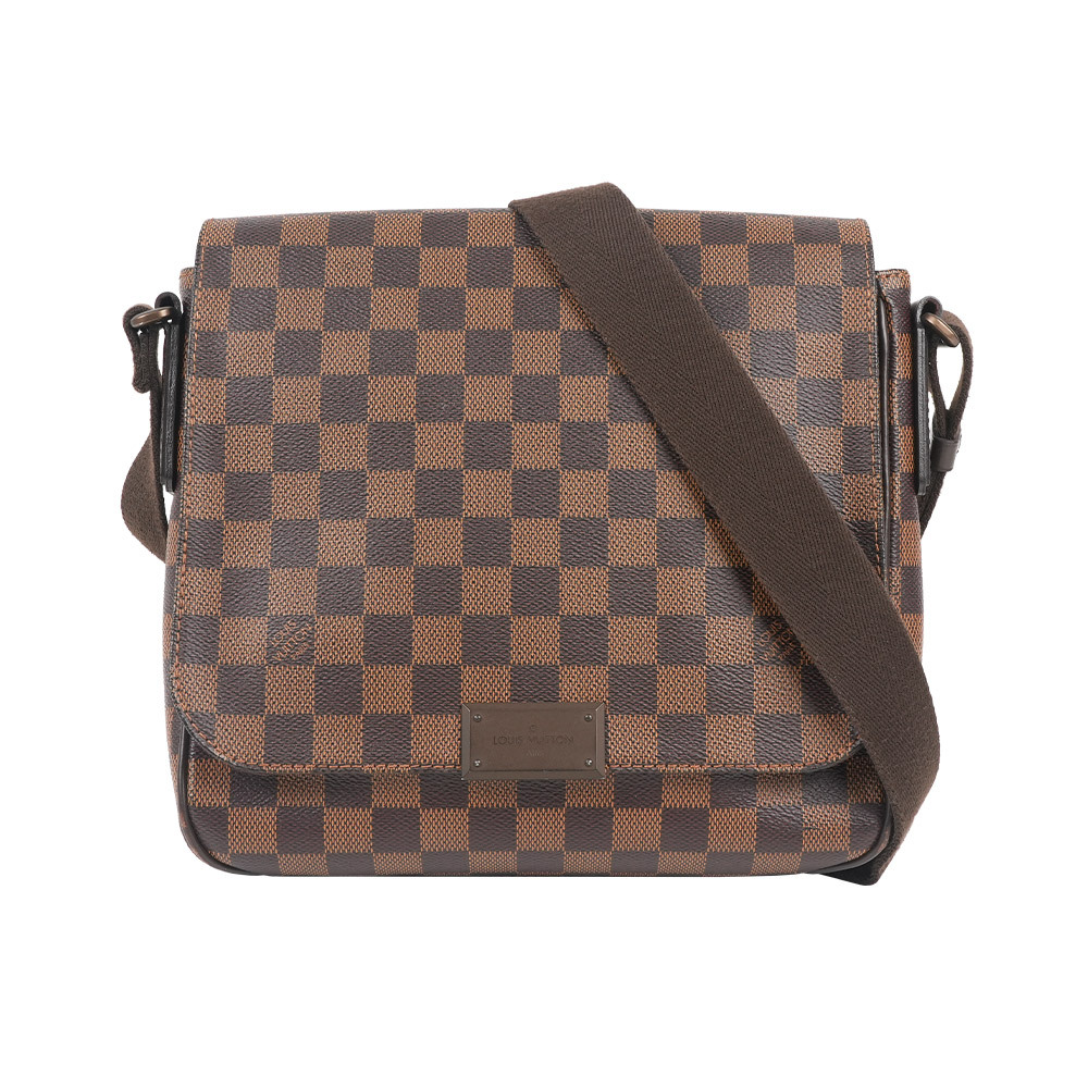 【Louis Vuitton】District PM 棋盤格塗層帆布翻蓋斜背包(咖啡色)