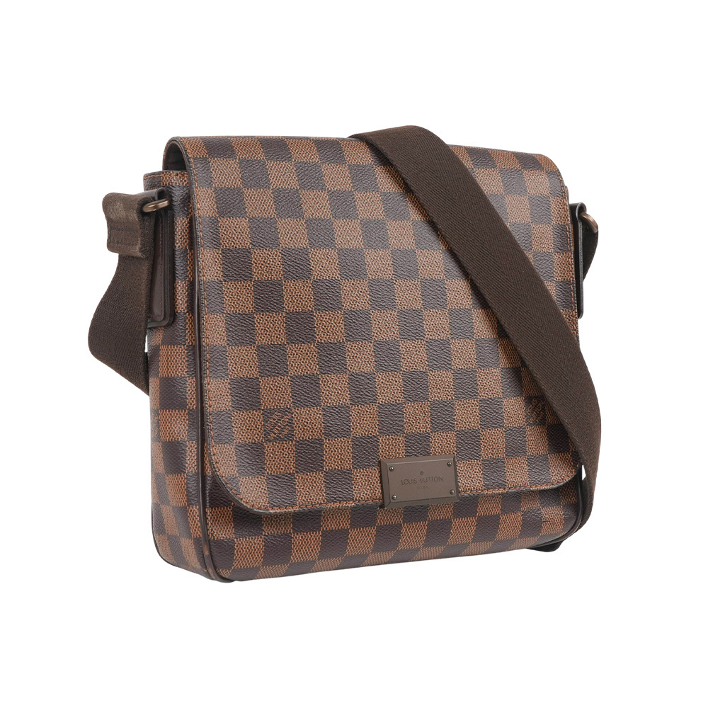 【Louis Vuitton】District PM 棋盤格塗層帆布翻蓋斜背包(咖啡色)