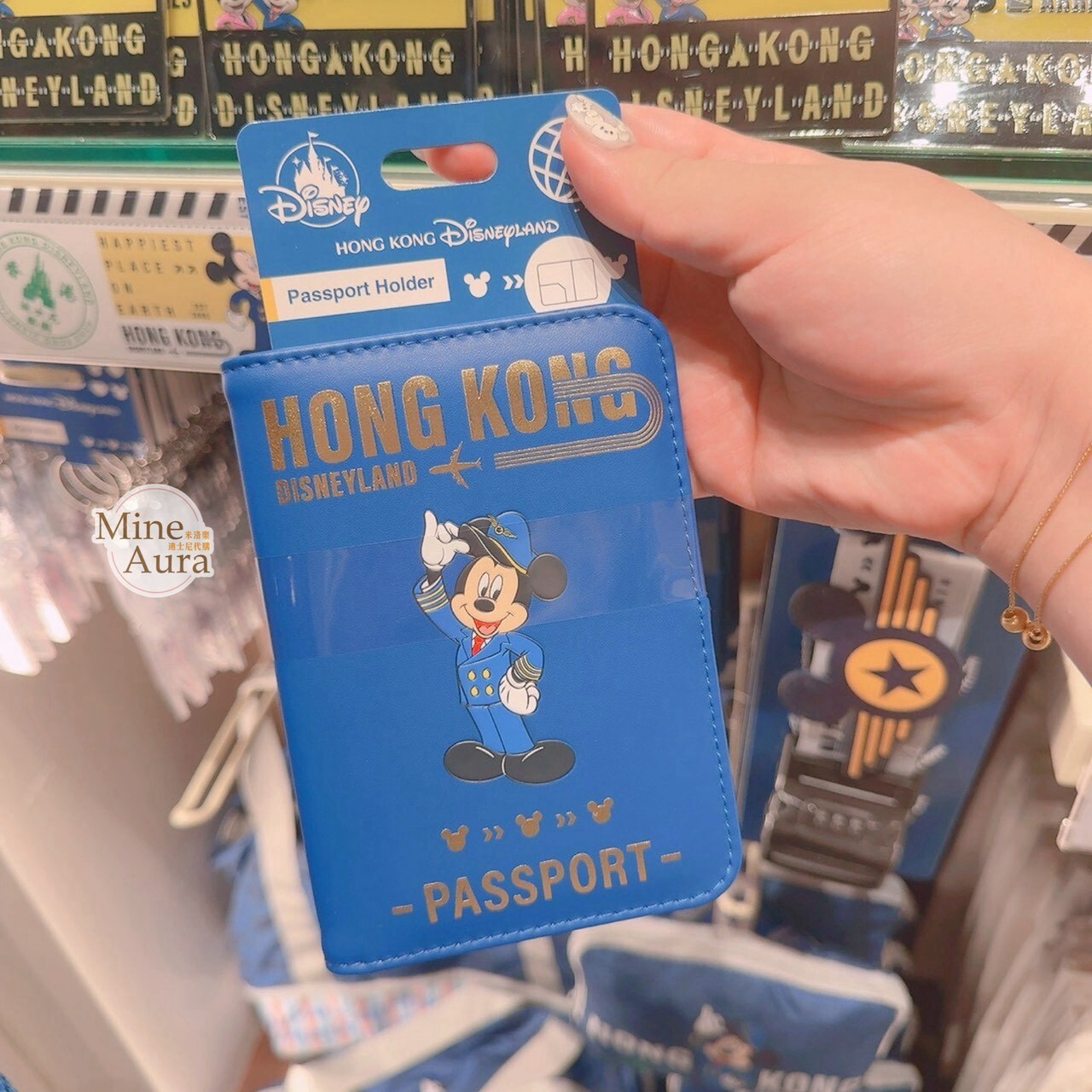 樂園限定 機場系列 米奇 Mickey 機長圖案 護照套 -香港迪士尼樂園