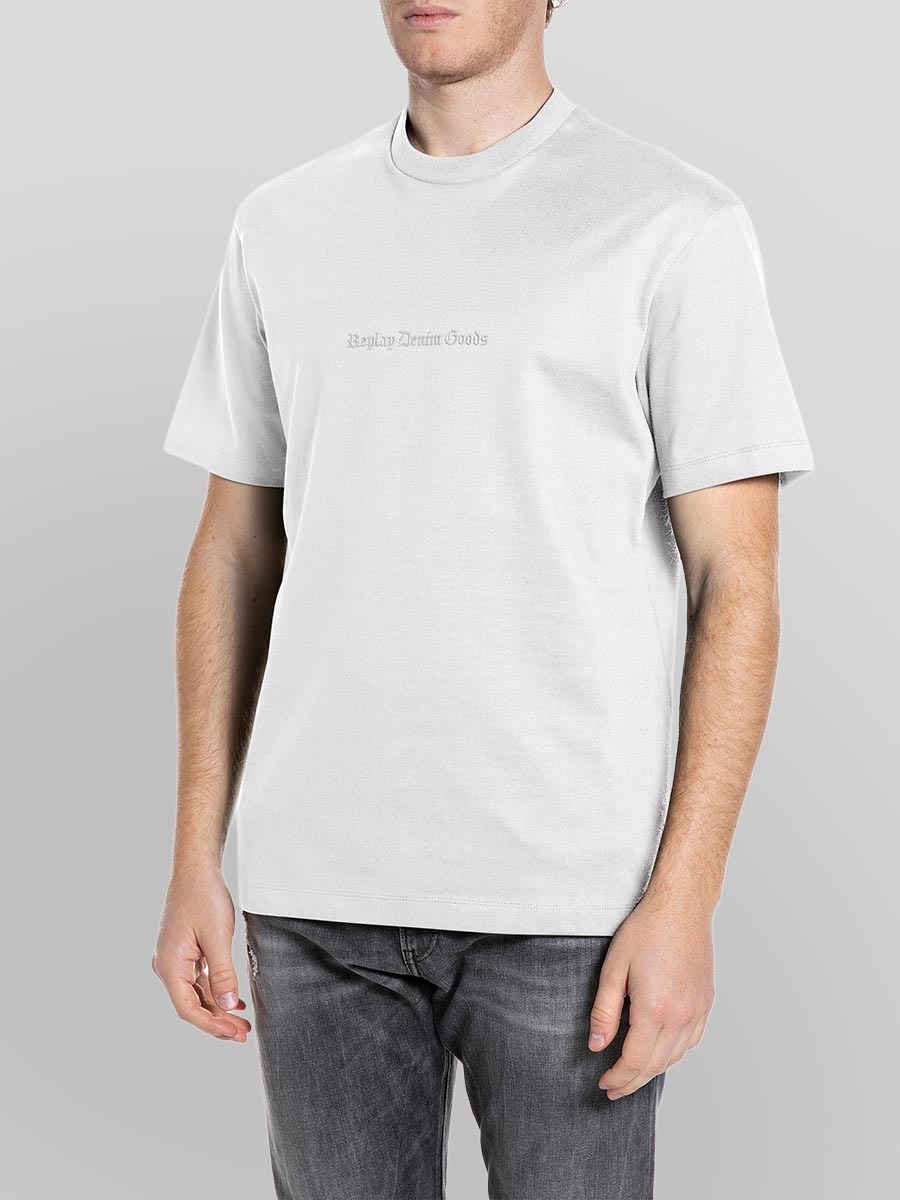 淺色刺繡Logo純棉T-shirt