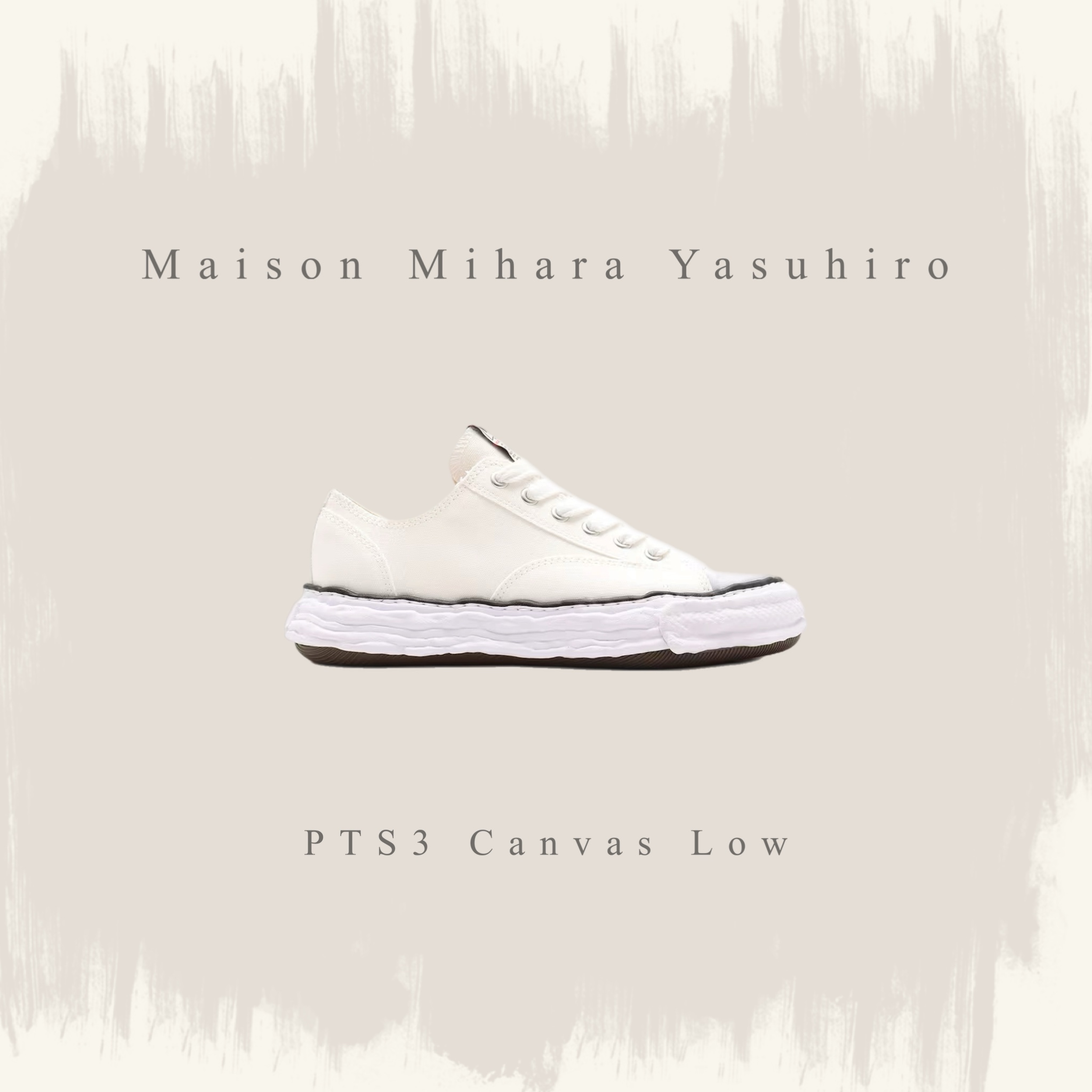 MAISON MIHARA YASUHIRO PTS23 CANVAS LOW-TOP 全白 溶解鞋 男女 MMY A11FW702