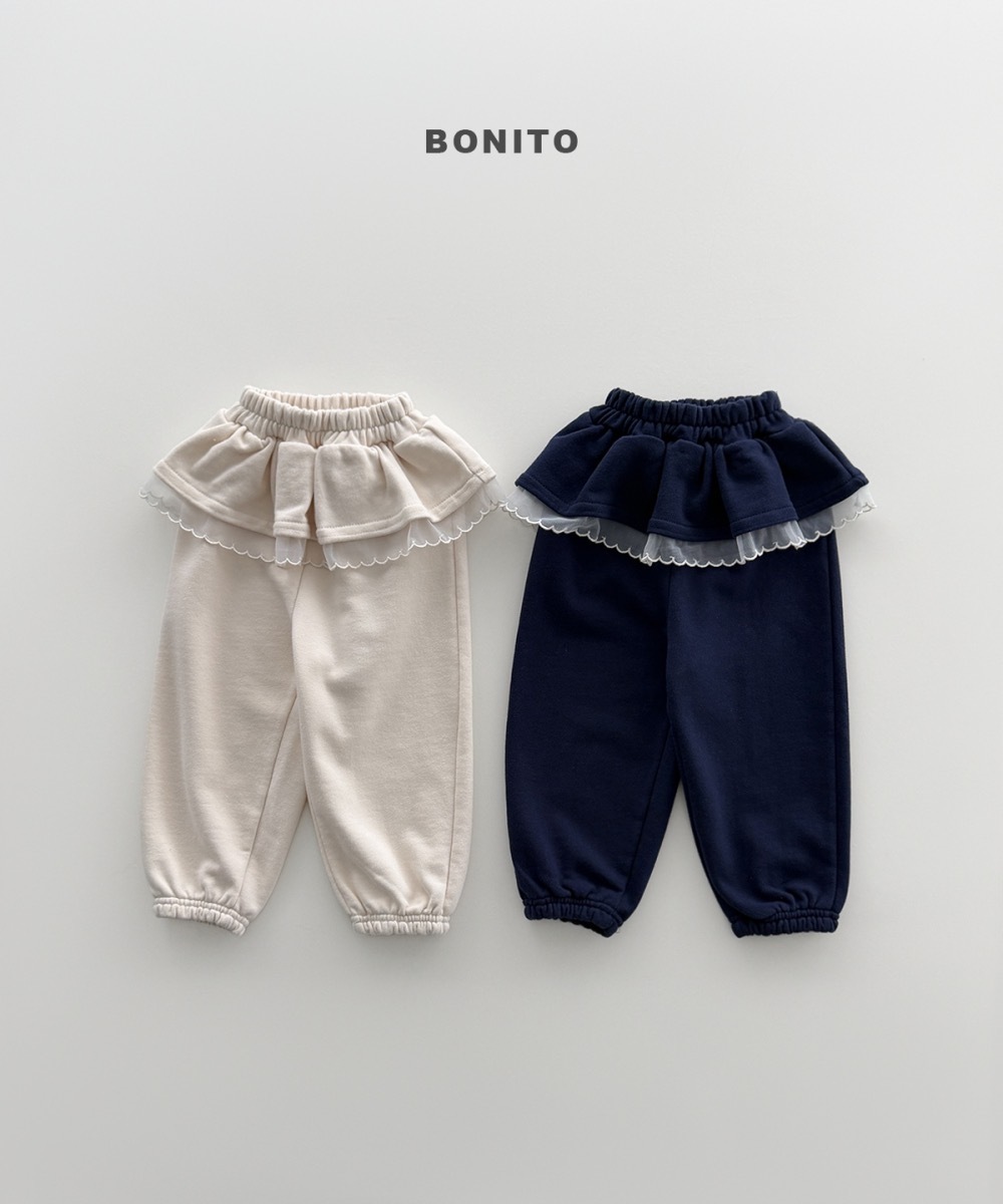 Bonito 蕾絲滾邊荷葉縮口褲 / 2色