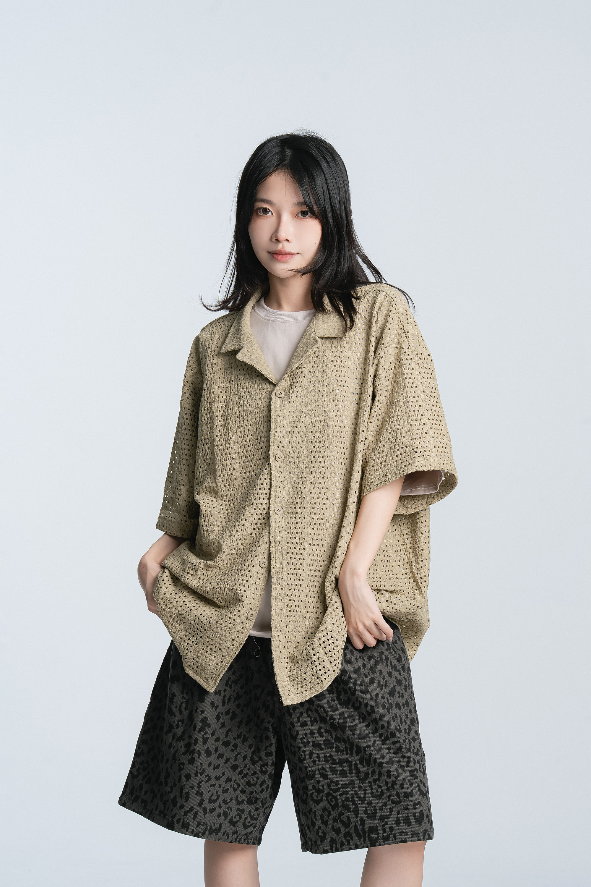 July｜日系古巴領洞洞短襯 3色