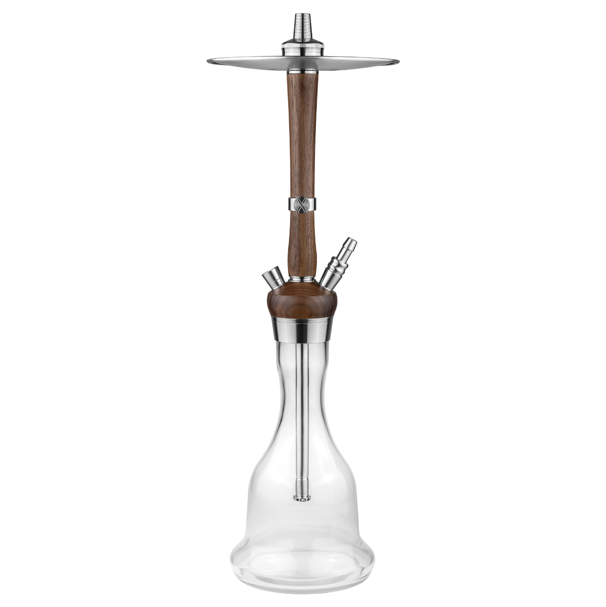 Hoob Enzo Wood hookah - Walnut x Stainless Steel - Bell Pro - Cutted