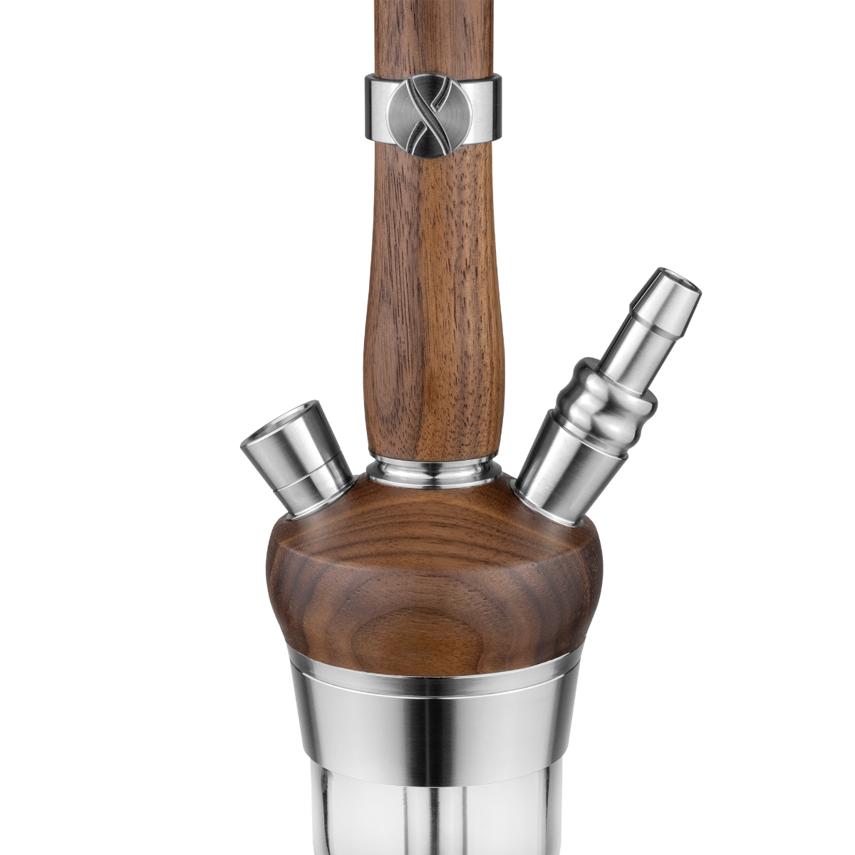 Hoob Enzo Wood hookah - Walnut x Stainless Steel - Bell Pro - Cutted