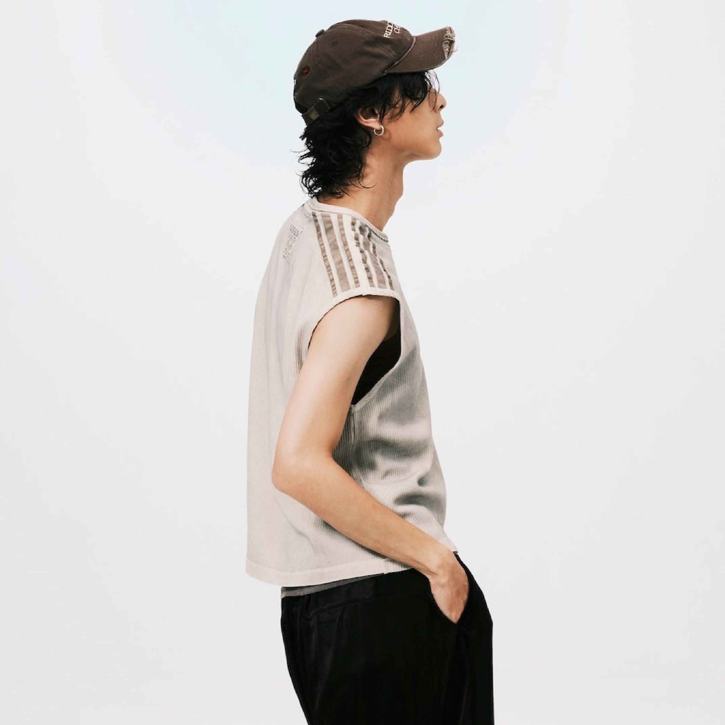 ANOWHEREMAN Waffle Sleeveless Top