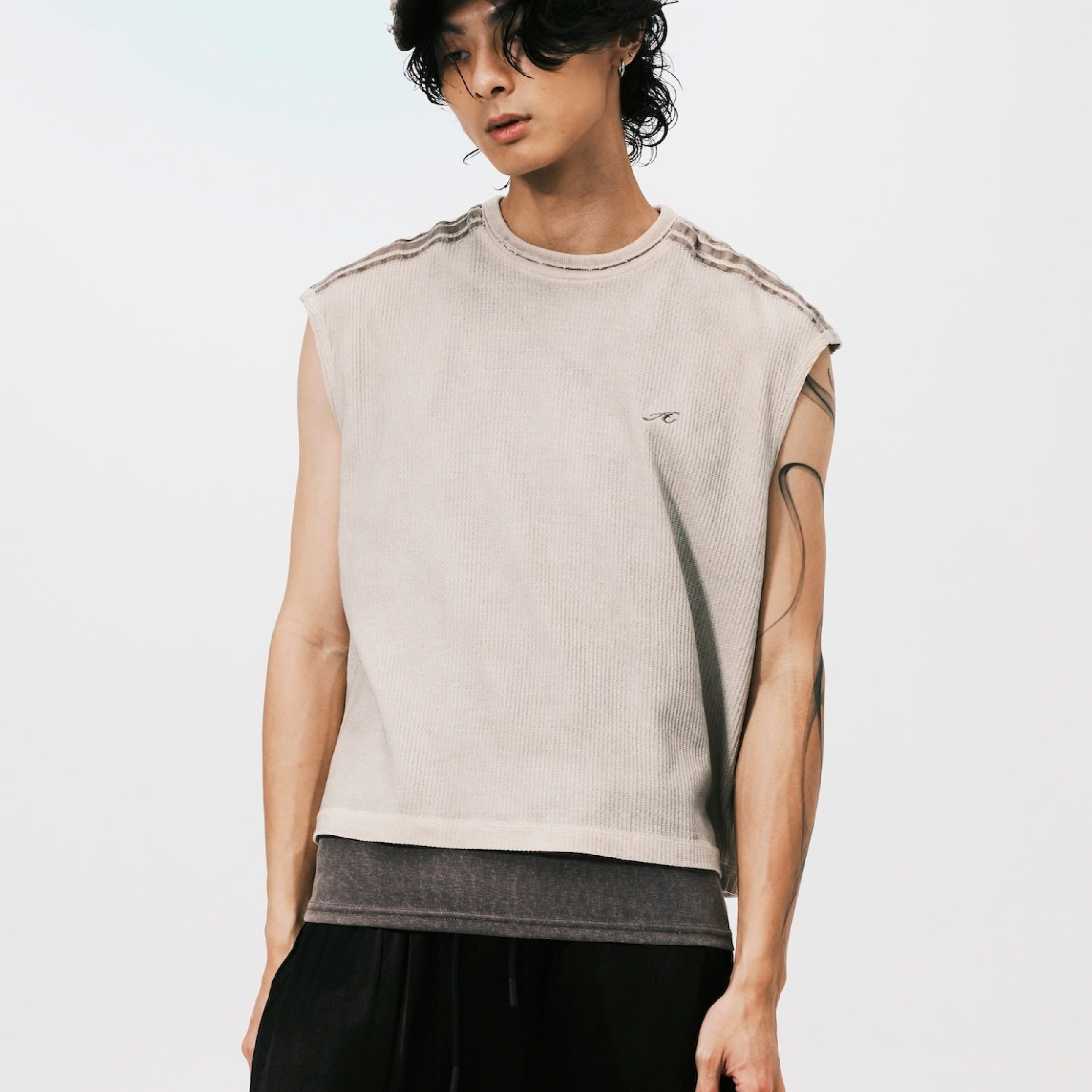 ANOWHEREMAN Waffle Sleeveless Top