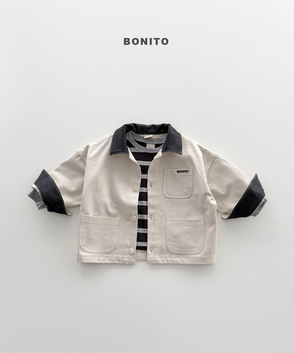 Bonito 皮革拼接領外套