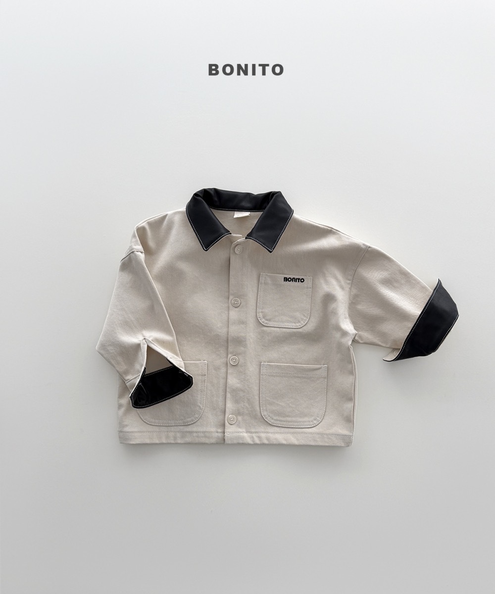 Bonito 皮革拼接領外套