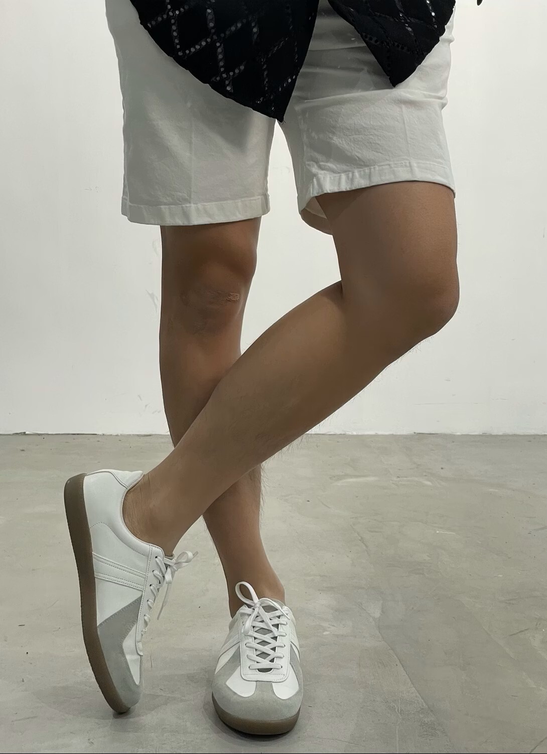 德訓麂皮小白鞋