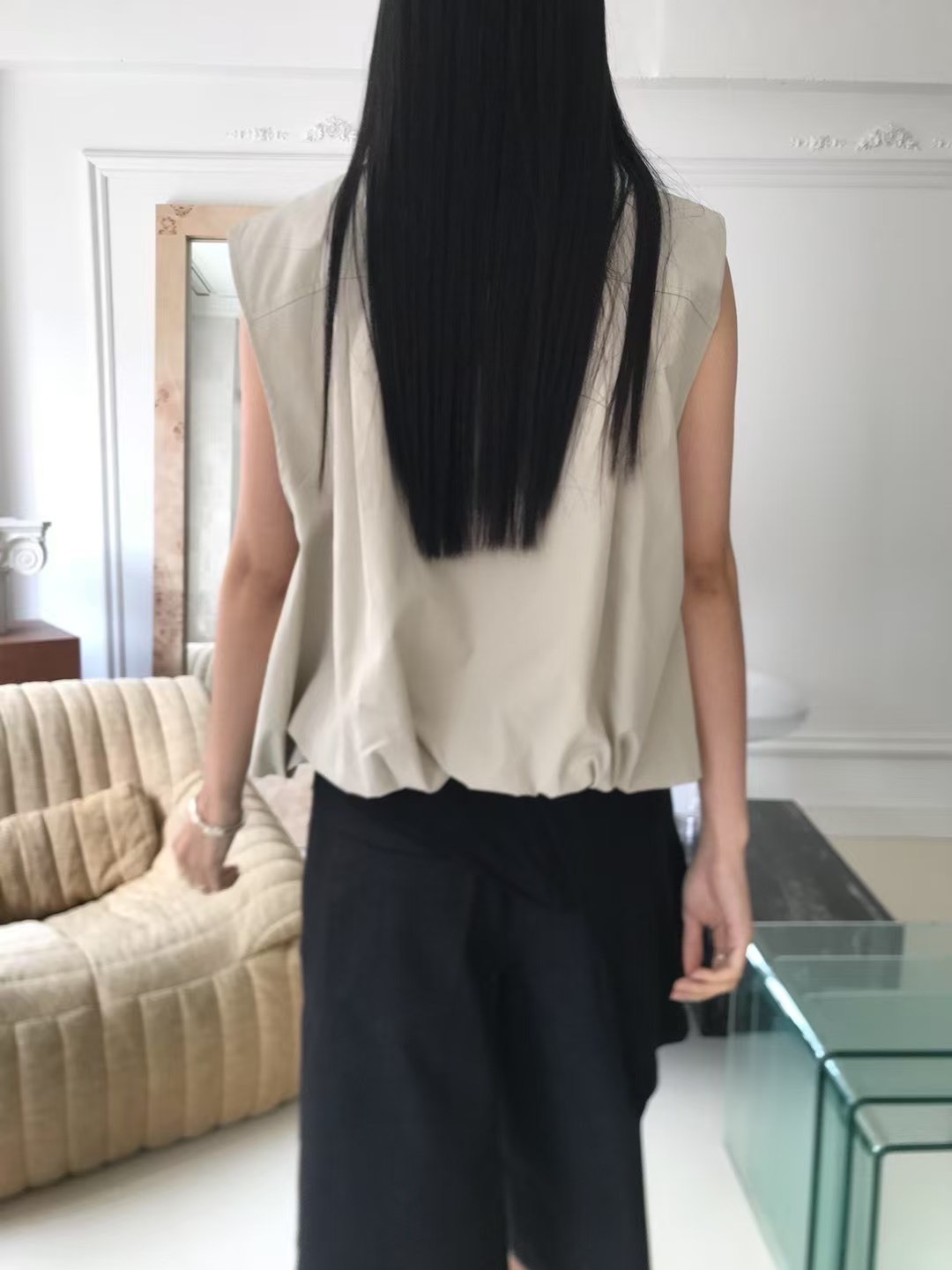 雙開拉鍊泡泡馬甲外套