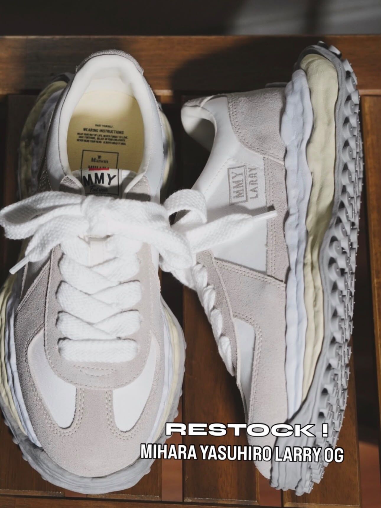 現貨|Mihara Yasuhiro LARRY OG Sole Mix Material Low White A14FW703
