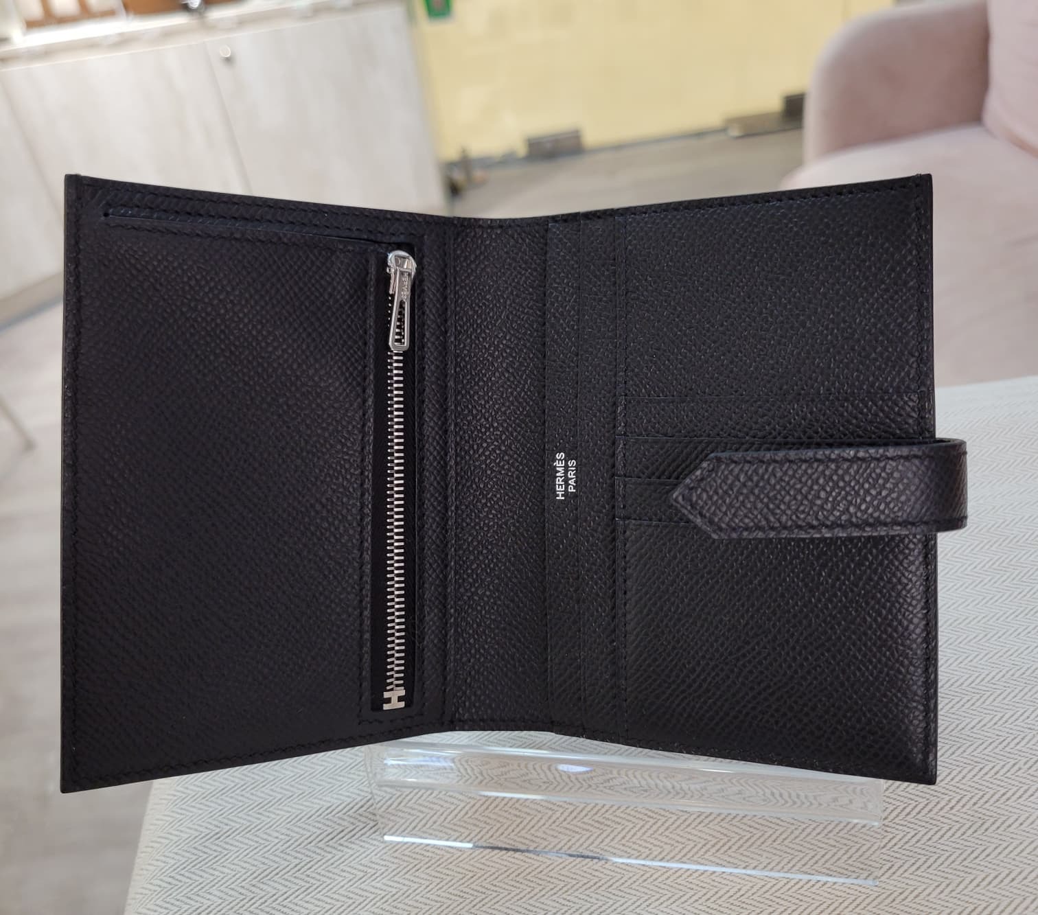 HERMES Bearn compact wallet SO BLACK  短銀包 黑色 EPSOM 黑扣
