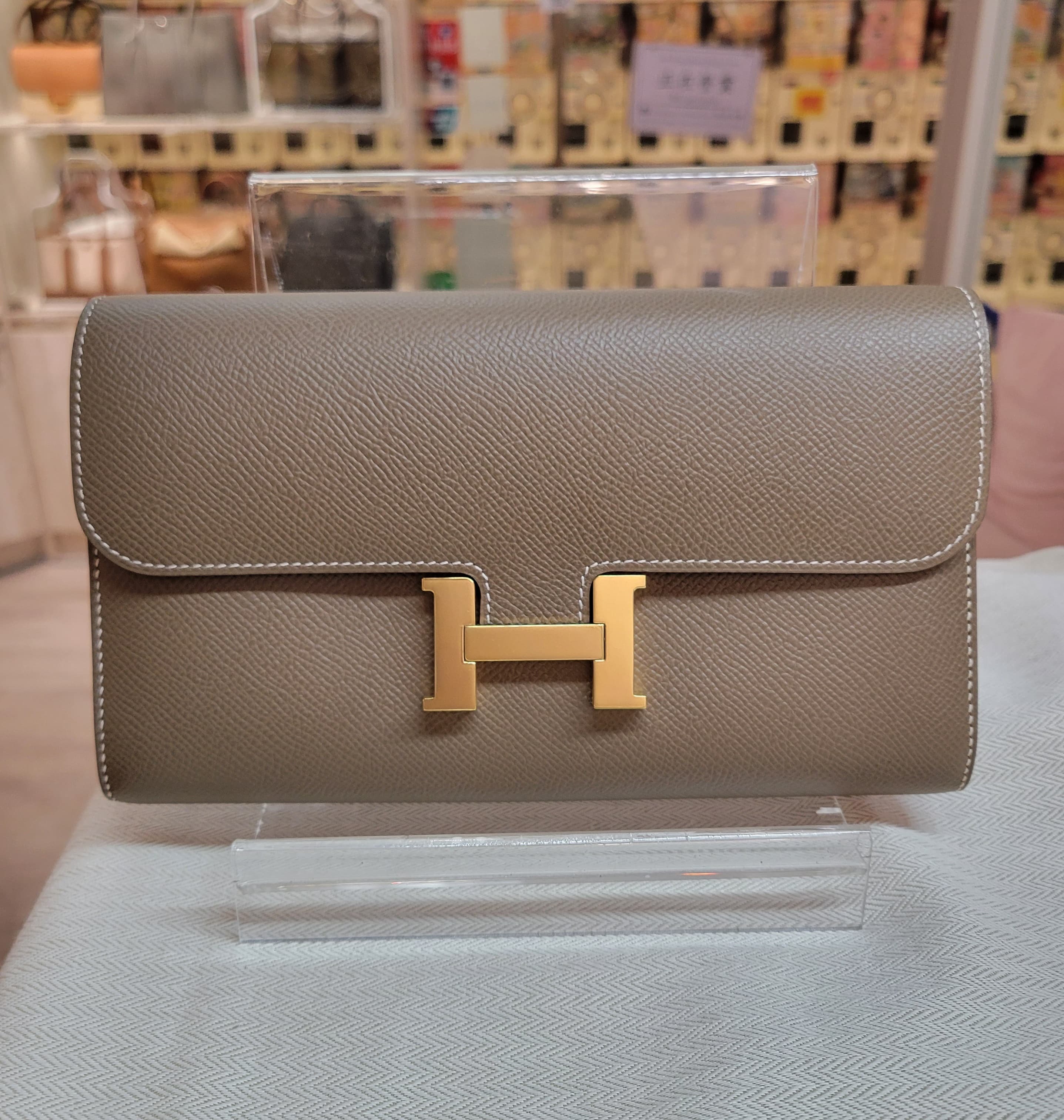 UNUSED HERMES CONSTANCE WALLET ETOUPE CC 大象灰金 長銀包