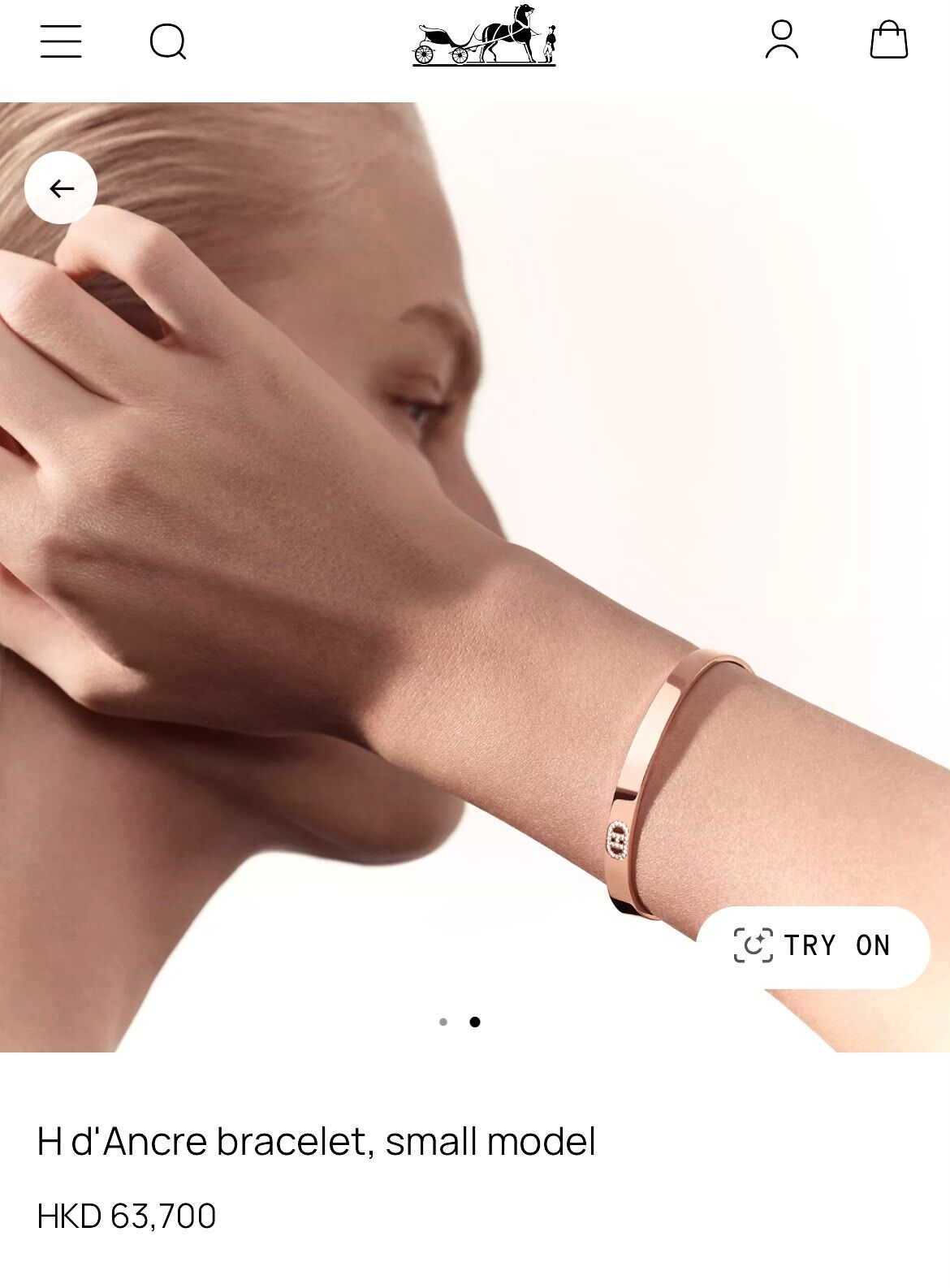 全新HERMES手鐲18K玫瑰金/ 鑲鑽H字 SH小碼 H d'Ancre bracelet, Small Model #H115400B #BRAND NEW #香榭站正品