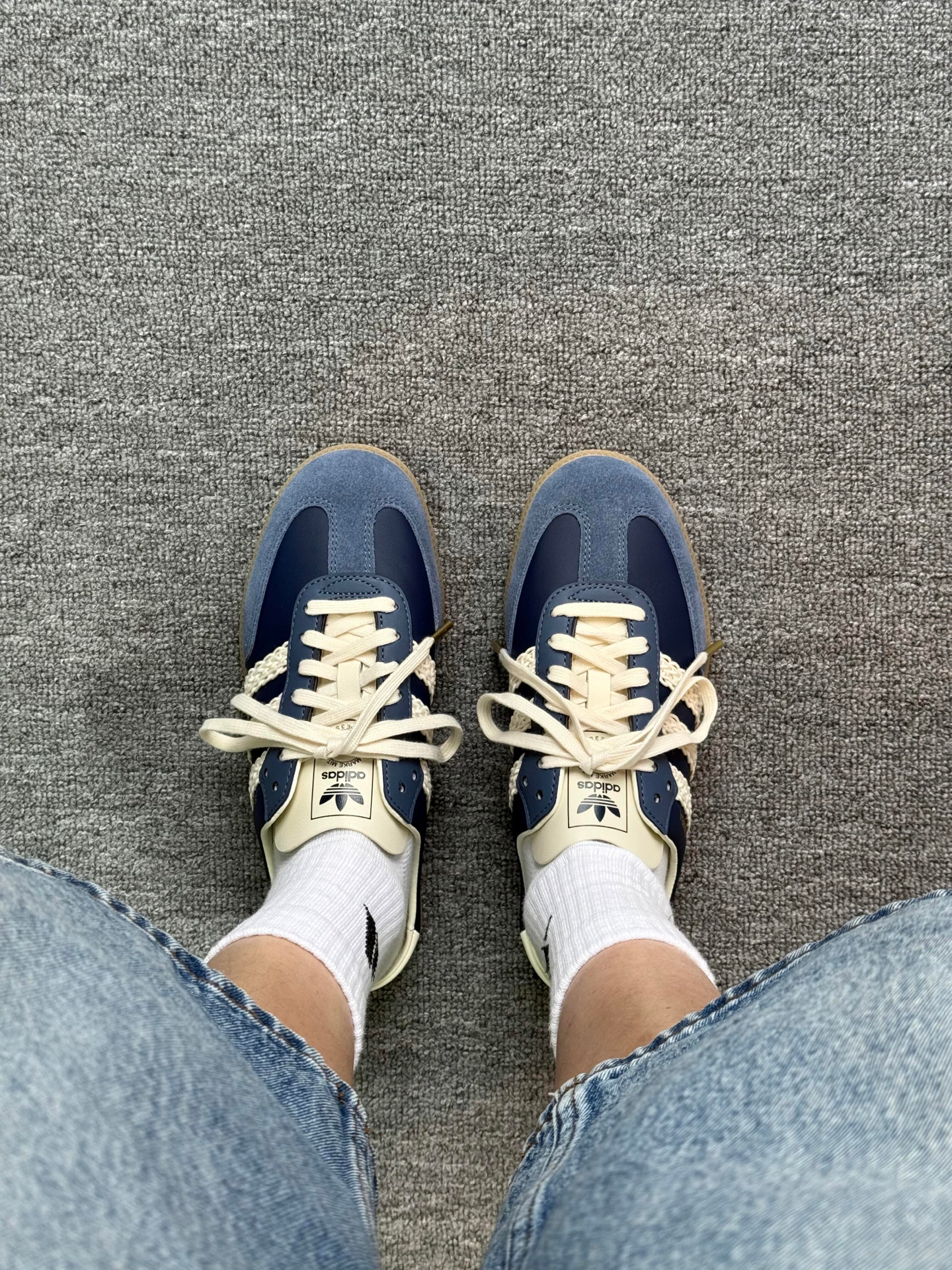 ADIDAS SAMBA MULE 奶油深藍 半拖穆勒鞋 德訓鞋