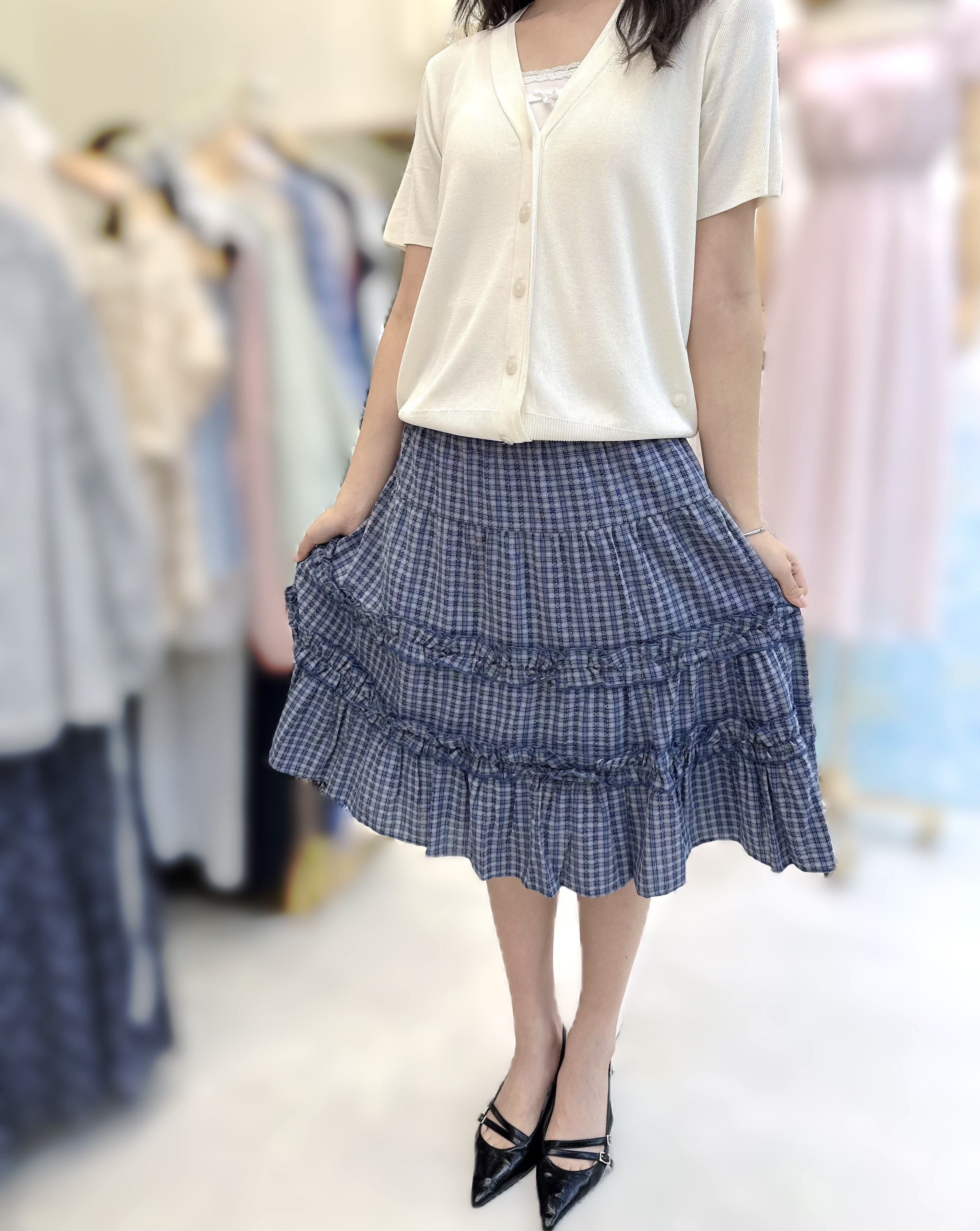 【限量】SY26  橡根格仔裙  腰25-41 HIP57 長23.5 $399