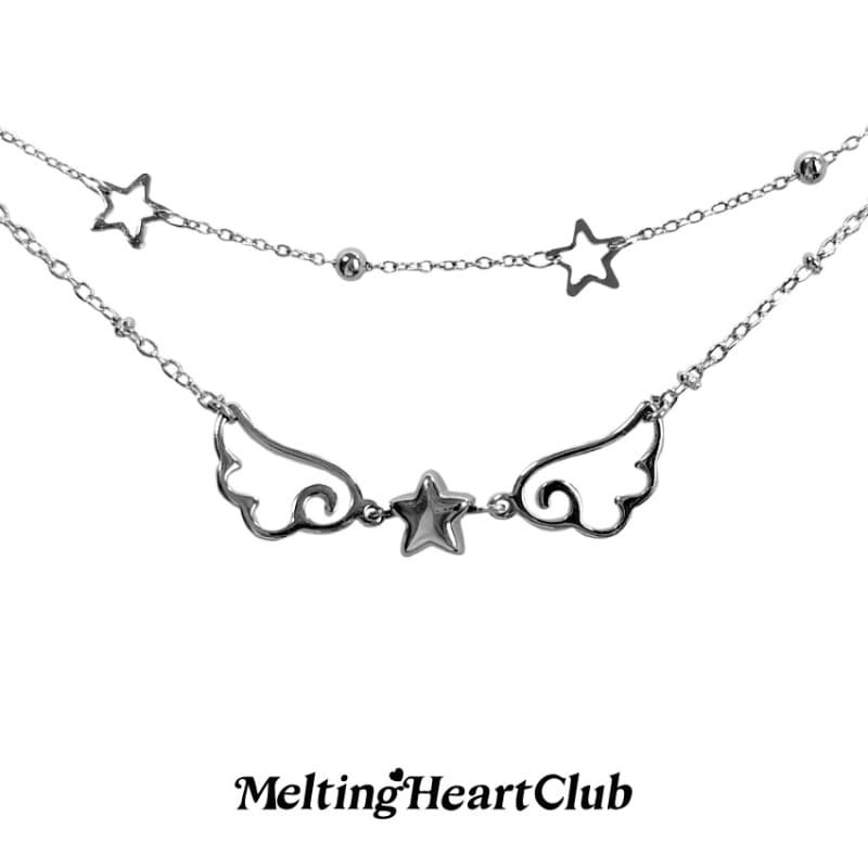 《預訂品》Melting Heart Club angel wish double chain necklace (one size)