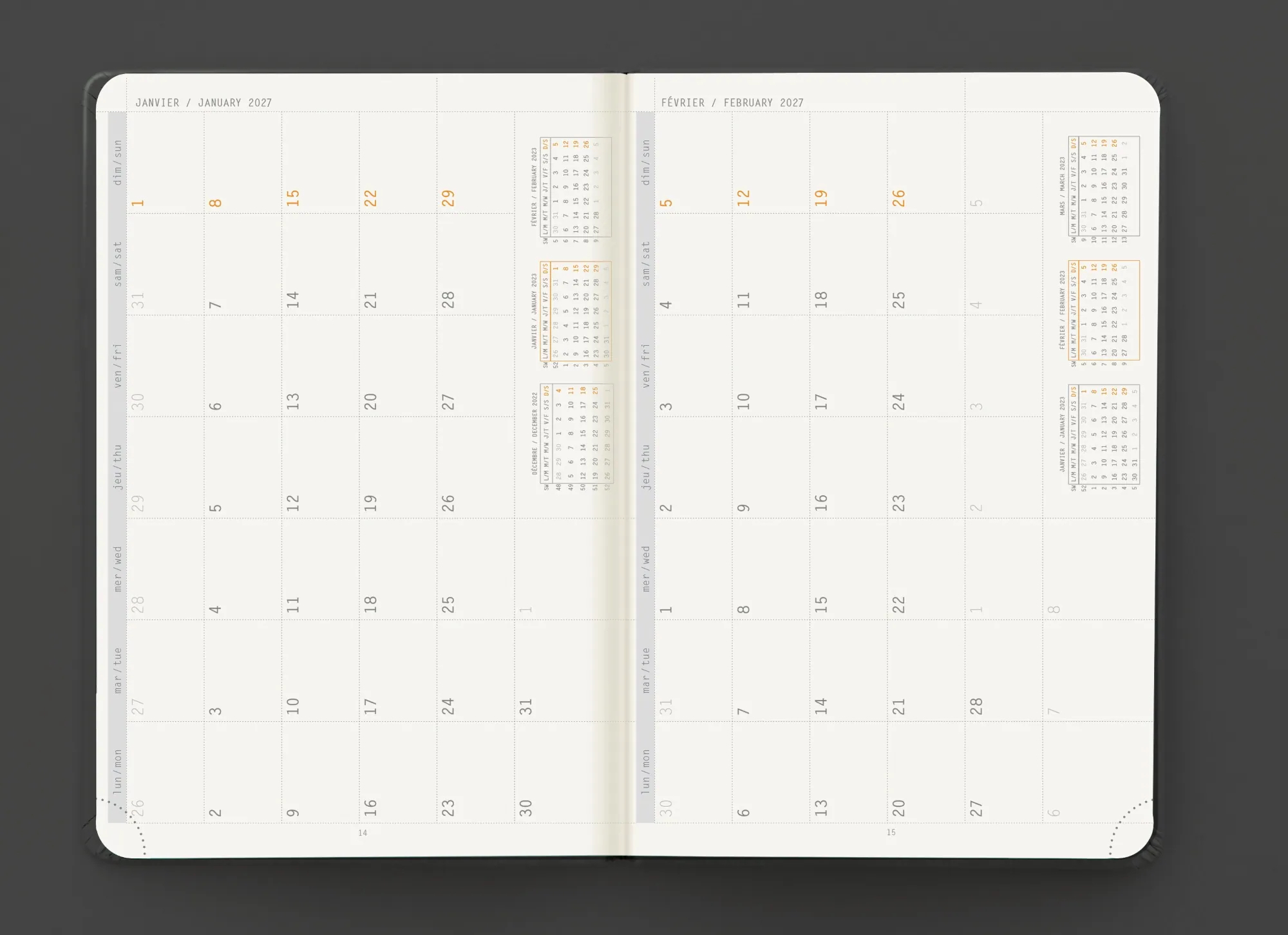 2027 橫式週計畫 A6手帳 WebPlanner｜法國RHODIA