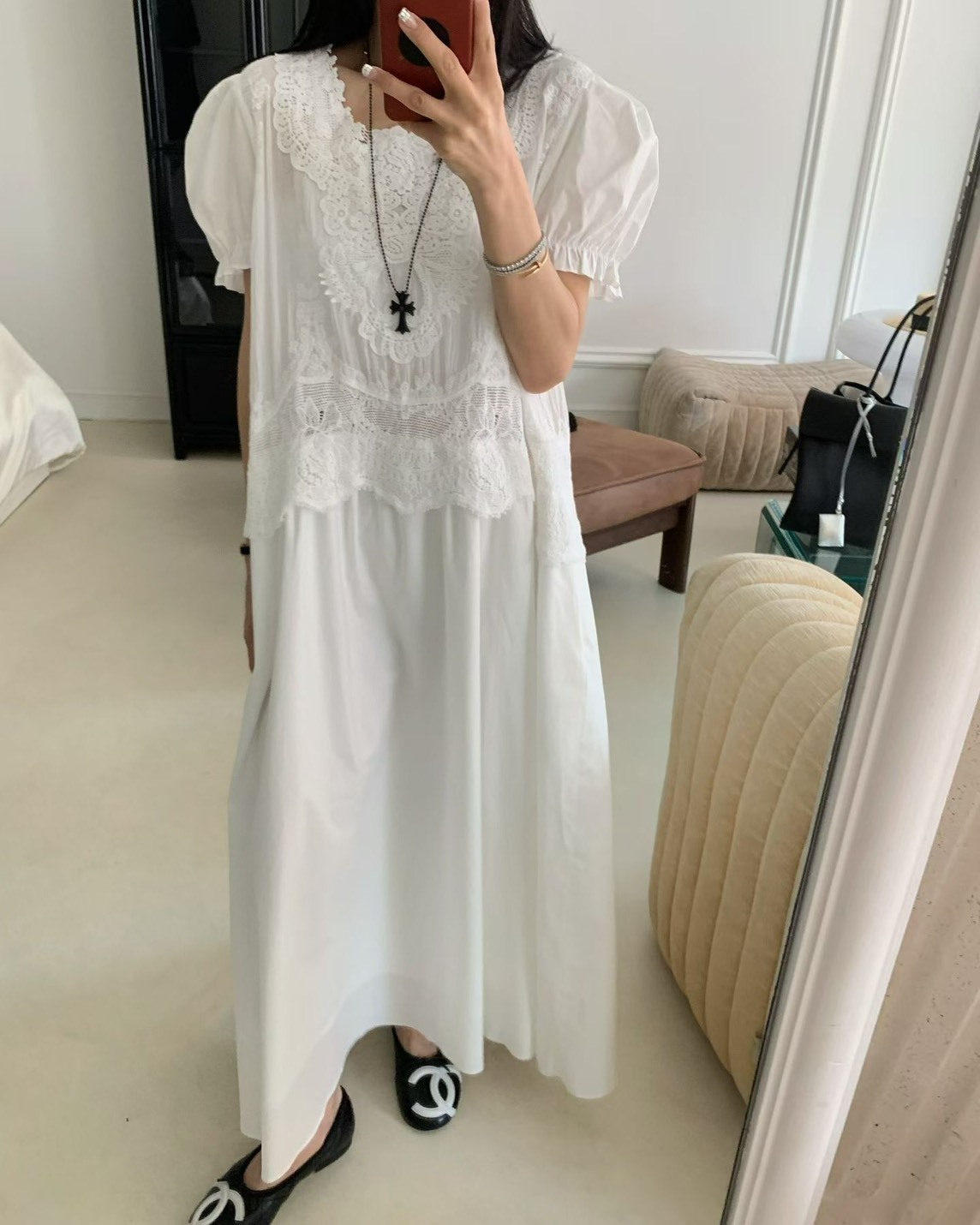 骨董蕾絲長洋裝