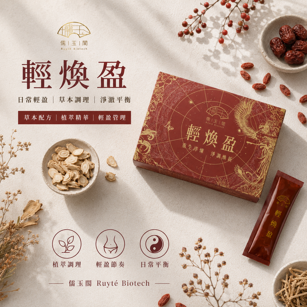 FUFULIDUO｜儒玉閣 輕煥盈｜小紅磚 輕盈管理粉 2g×30包