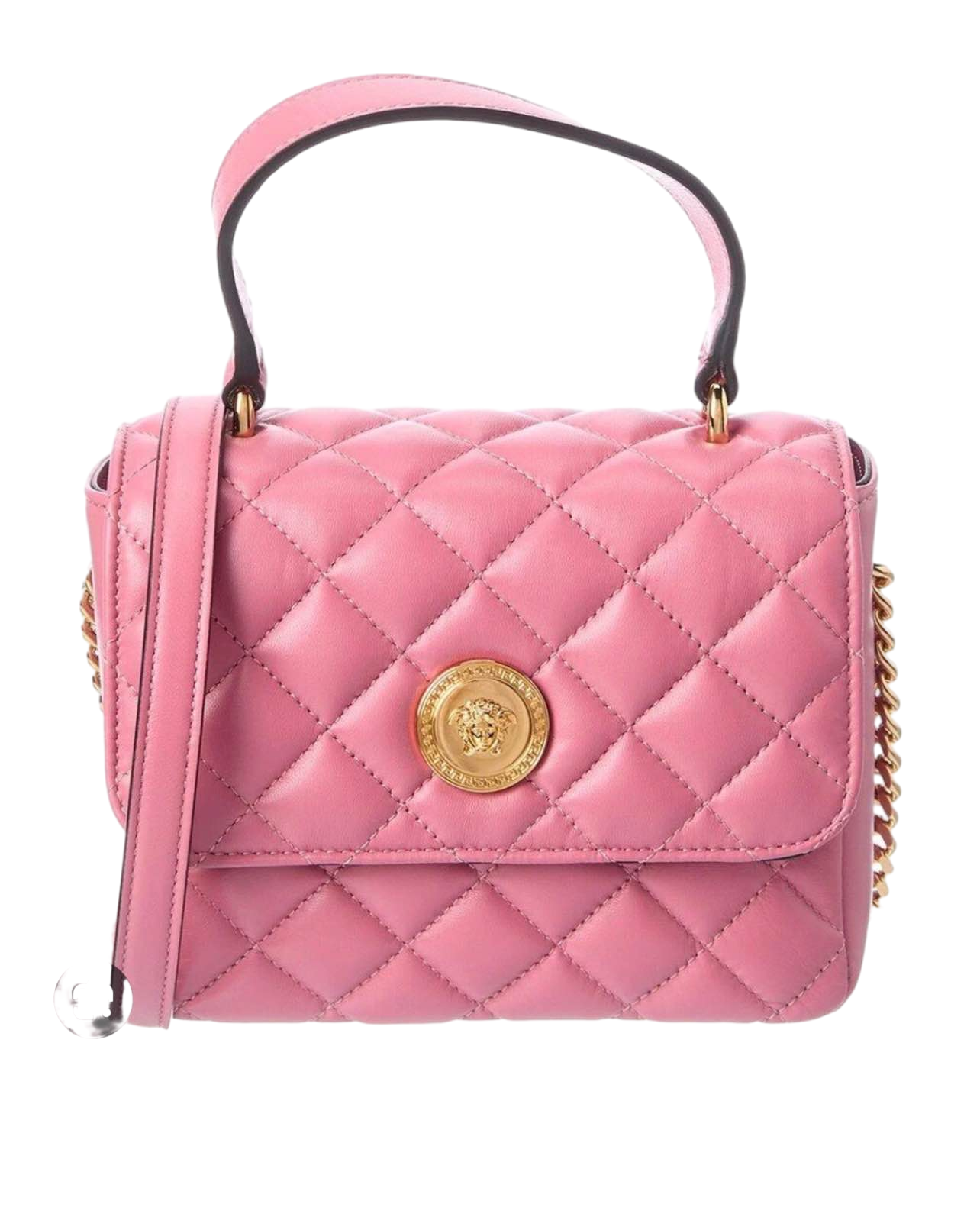【Versace Outlet】Mini Top Handle Quilted Lamb+L  粉