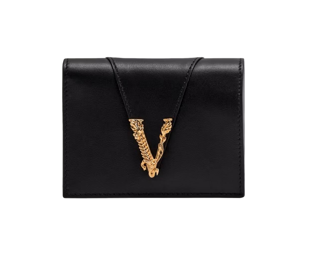 【Versace Outlet】Small Wallet Calf Leather  黑