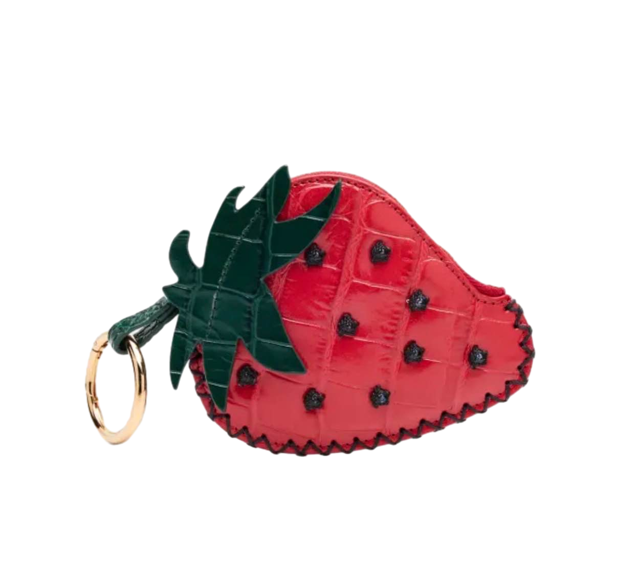 【Versace Outlet】Charm Calf Embossing Croco  紅