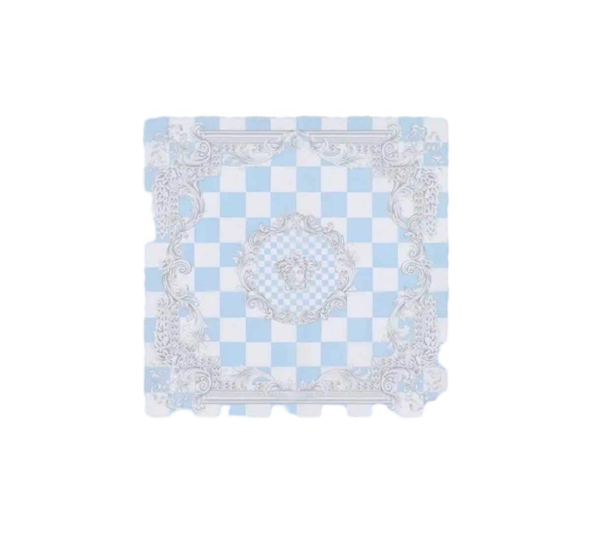 【Versace Outlet】Foulard 65x65 Silk Twill Silve  藍