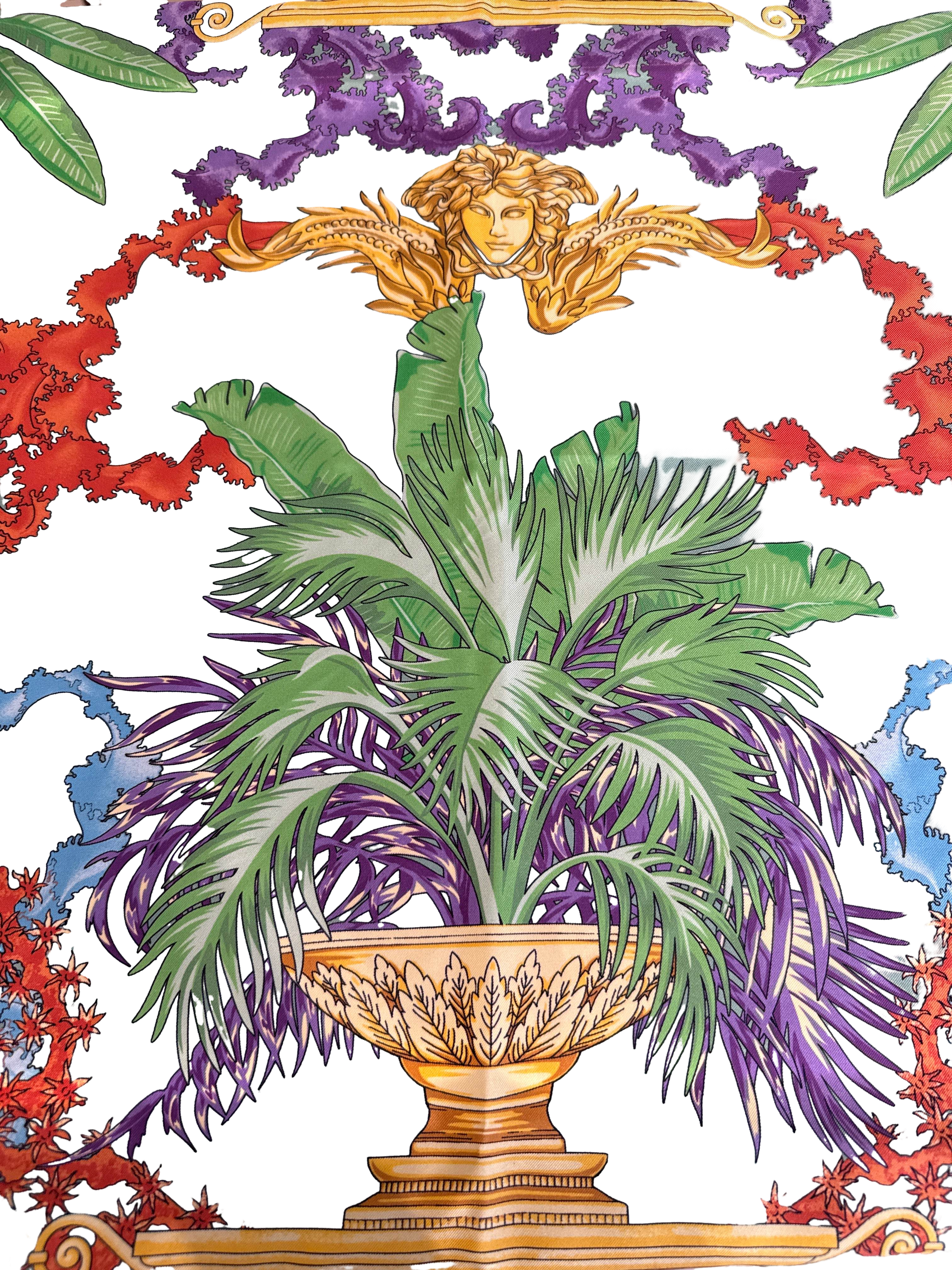 【Versace Outlet】Foulard 90x90 Silk Twill Print  Unic