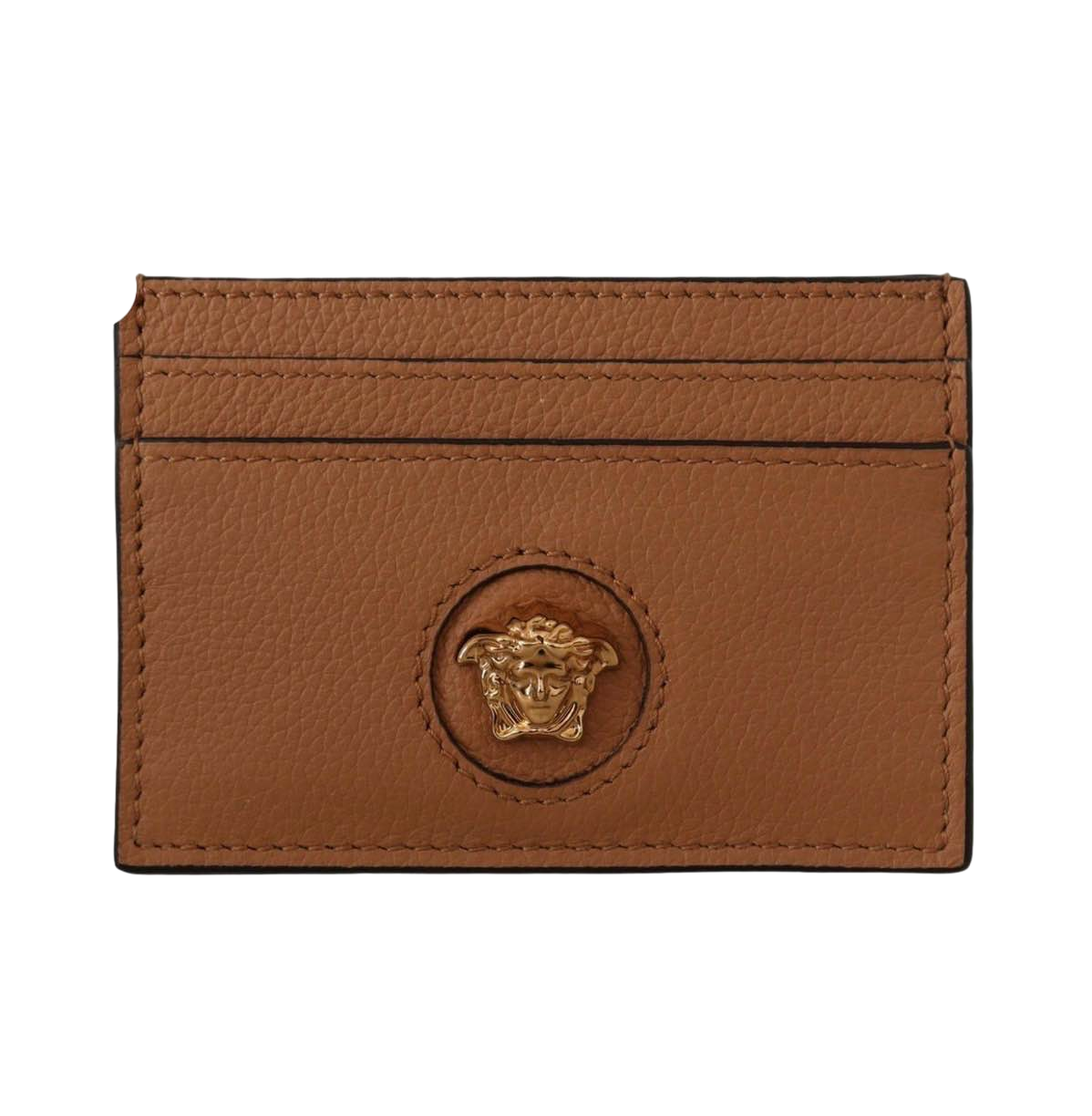 【Versace Outlet】Card Case Calf Leather  咖
