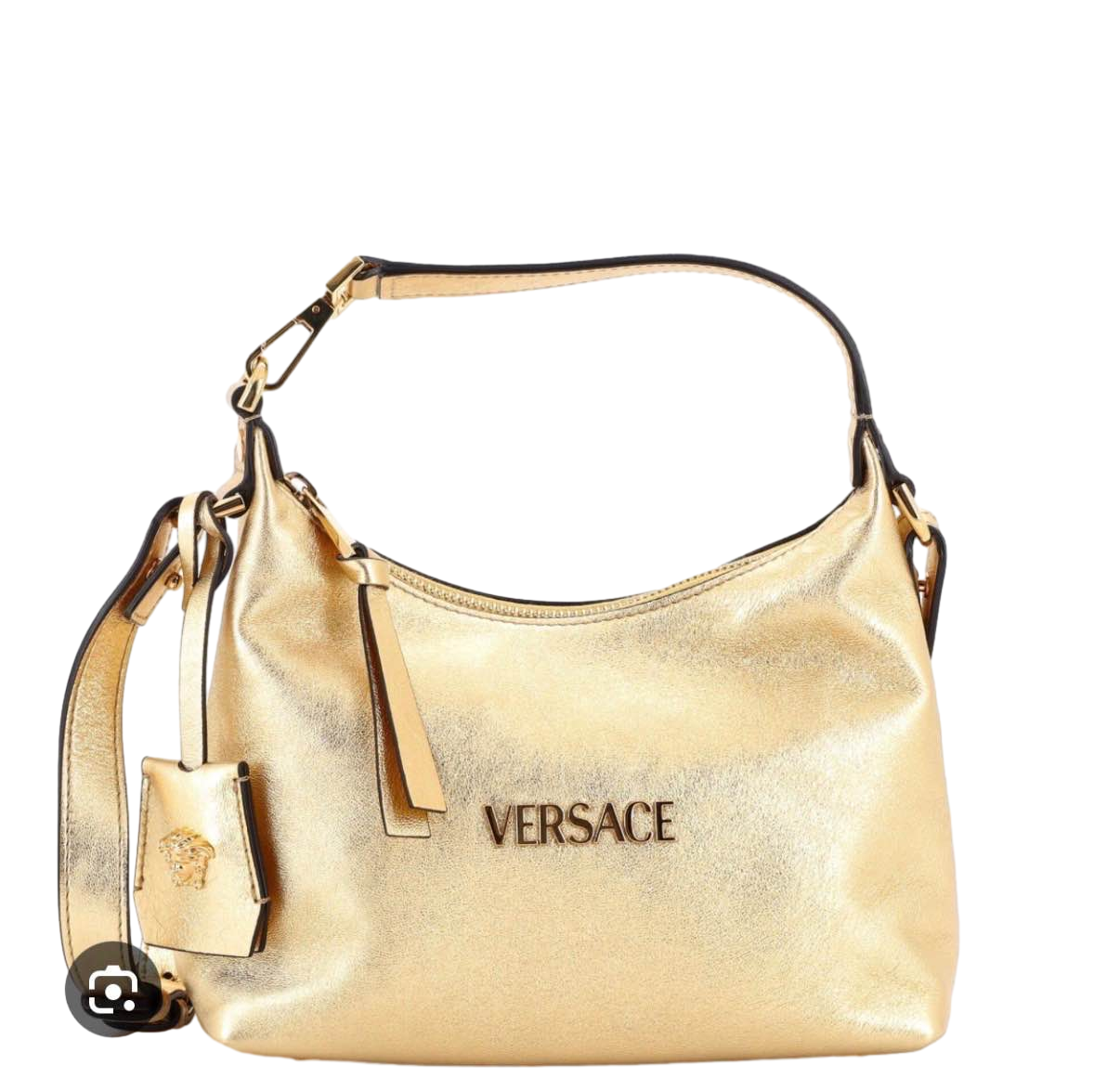 【Versace Outlet】Hobo Lamb Leather  Gold
