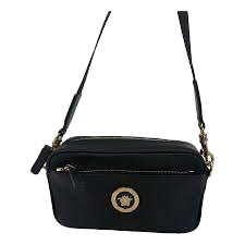 【Versace Outlet】Versace Crossbody Bag Grainy Calf  黑