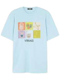 【Versace Outlet】Versace T-Shirt Compact Cotton Jersey  藍