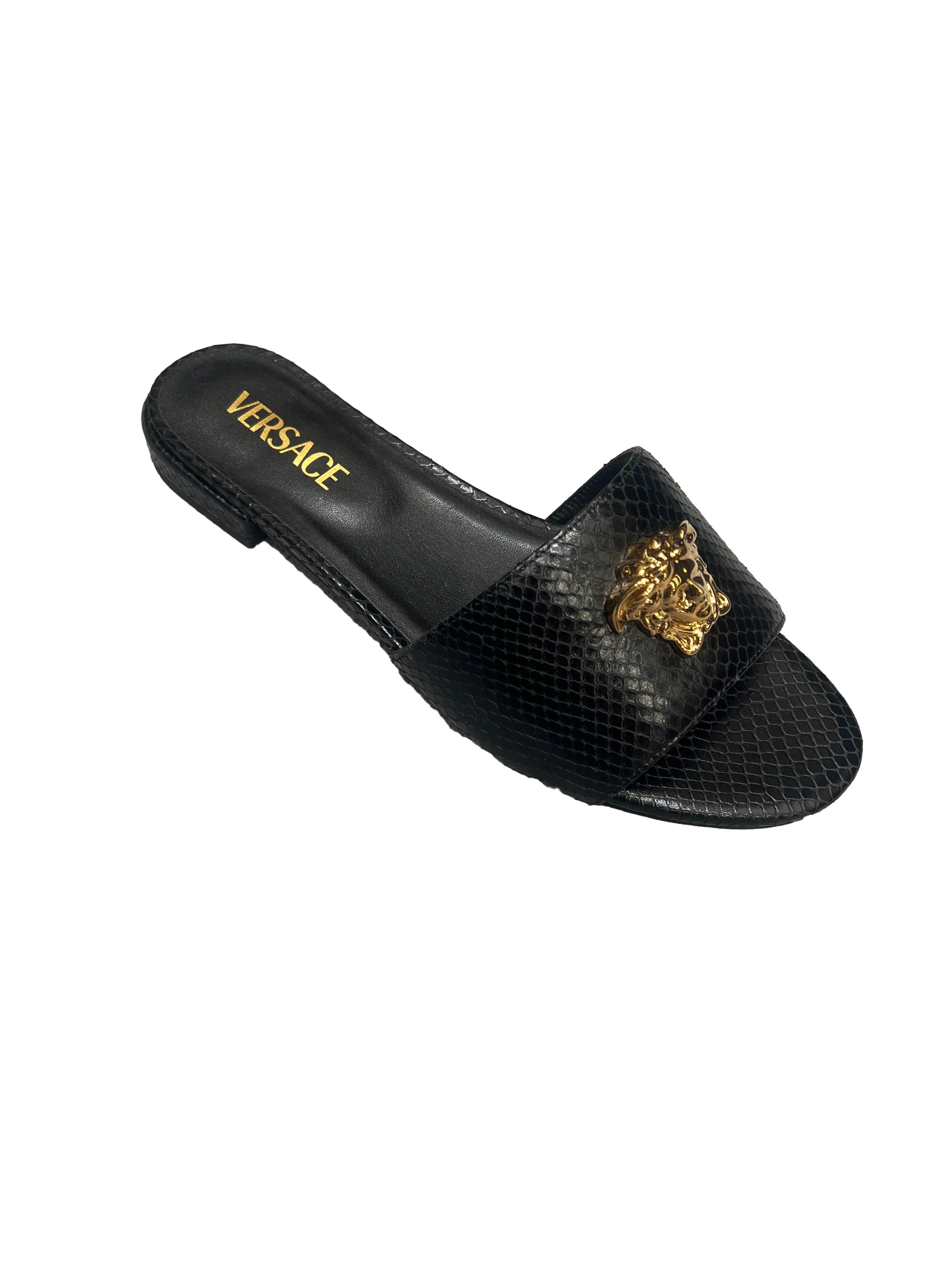 【Versace Outlet】Sandal H.10 Calf Leather Ayer  黑