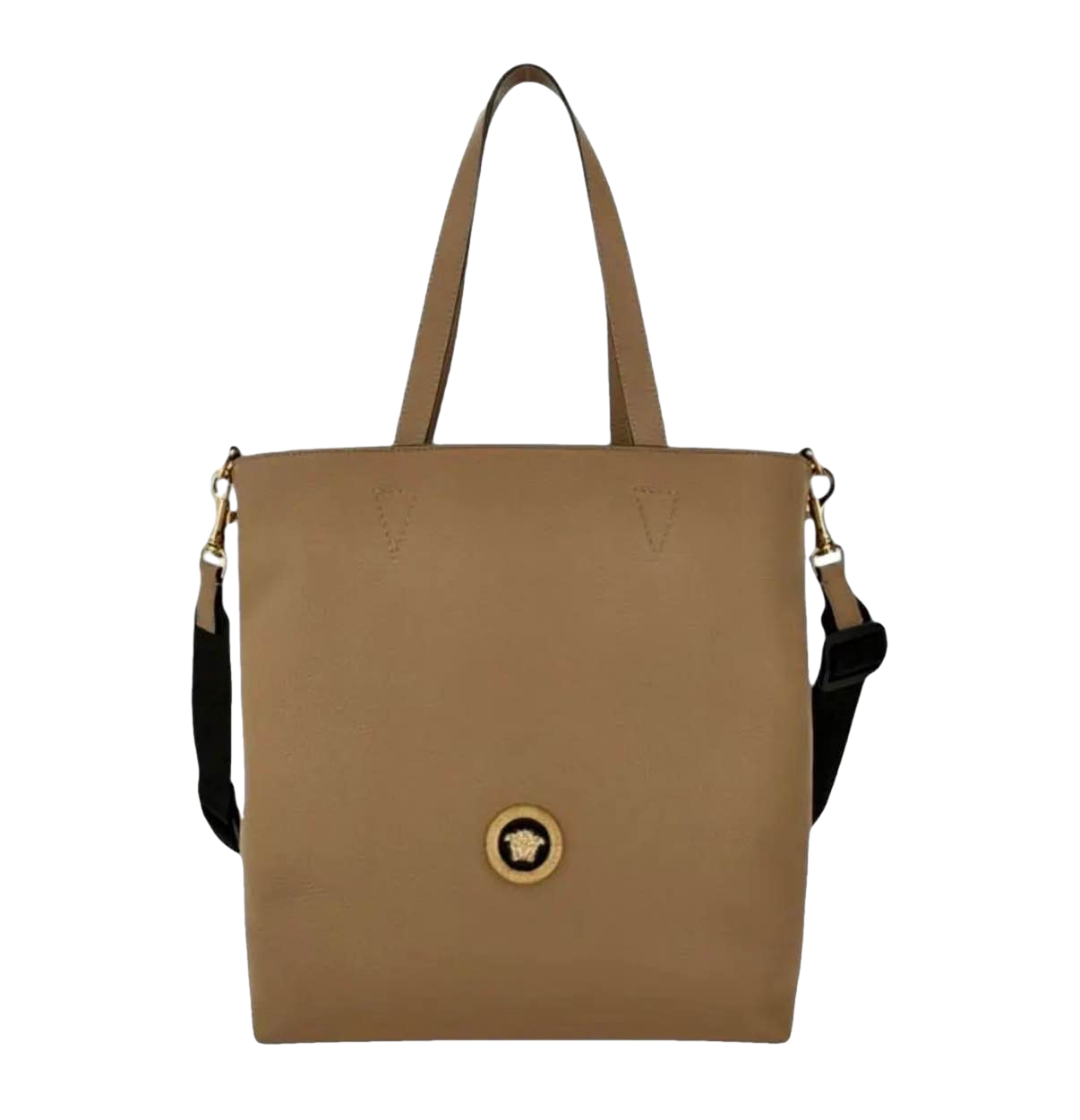 【Versace Outlet】Tote W/Pouch Grainy Calf  褐