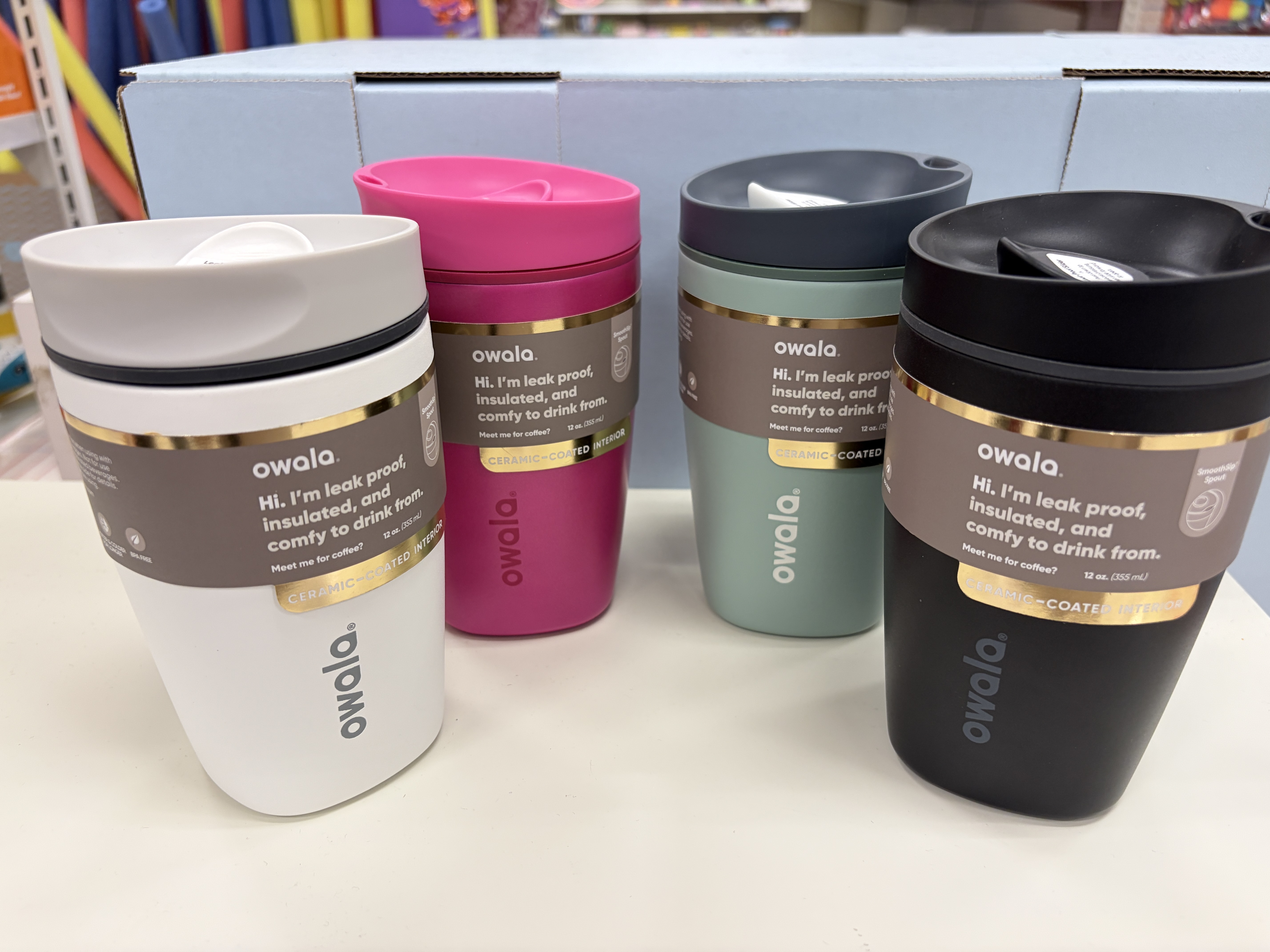【限時】Owala 陶瓷內裡款 (12oz 355ML) SmoothSop Tumbler 水杯/咖啡杯 (4色)
