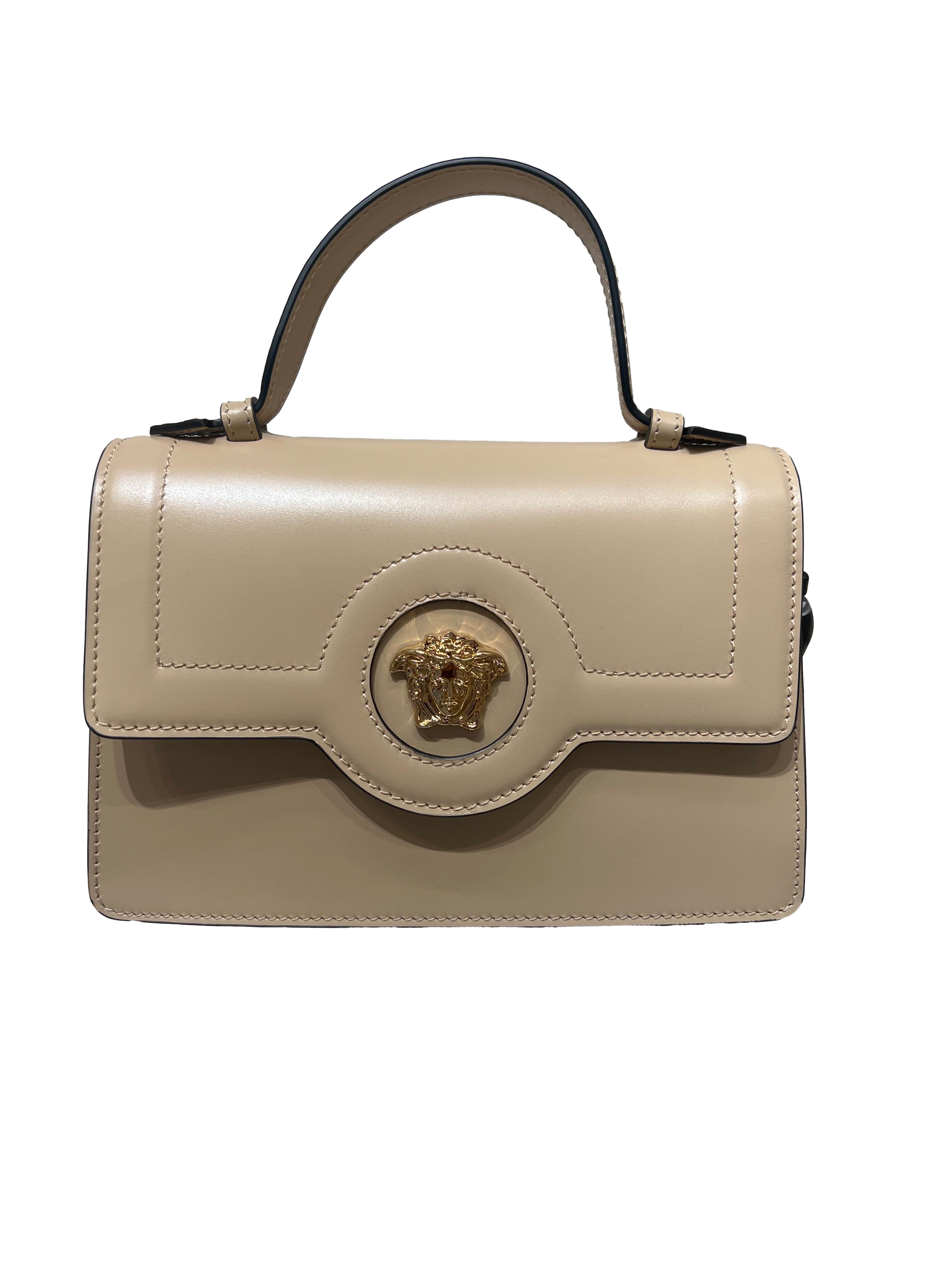 【Versace Outlet】Small Top Handle Calf Leather  米