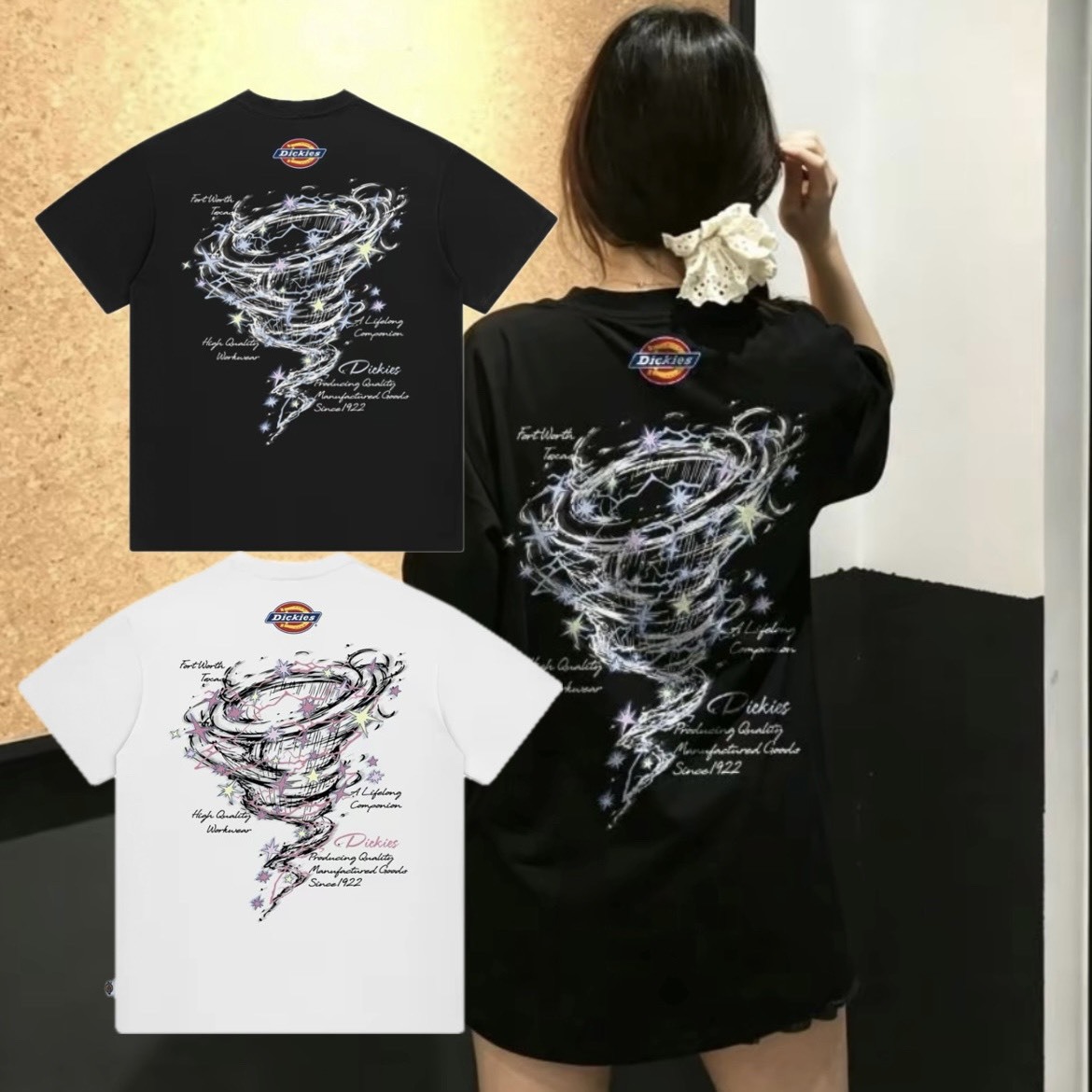 『預購商品』Dickies 漫畫塗鴉星星龍捲風Logo印花純棉短袖T恤 DKU262NKTUN4