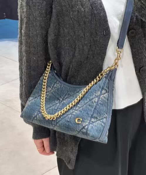 【預購】COACH H073103 Juliet 25 牛仔肩背袋 (藍色)