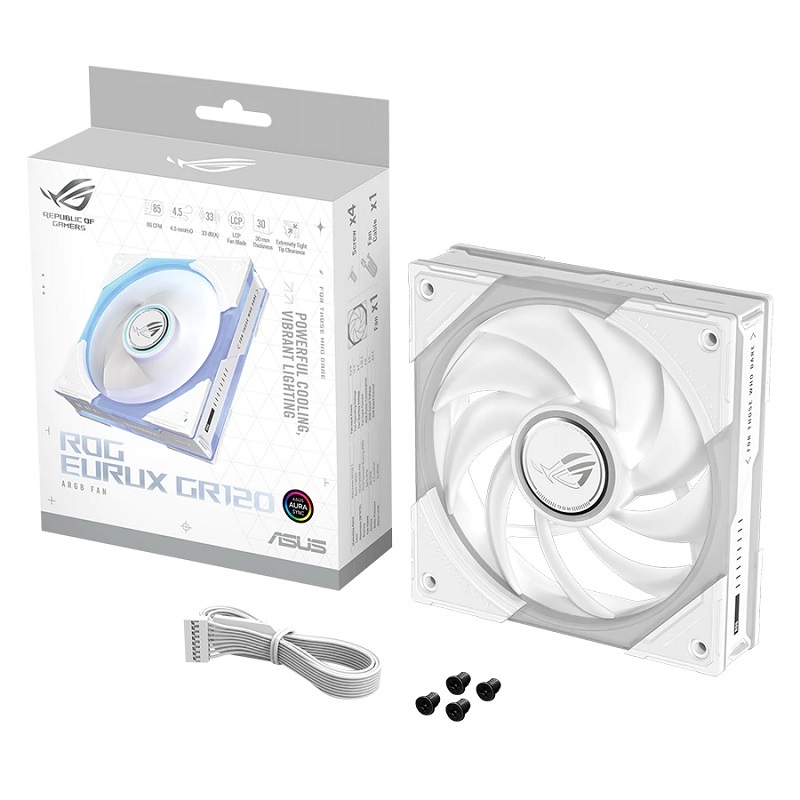 ASUS 華碩 ROG EURUX GR120 ARGB 正向扇 單入組 潮競白/90DA00J3-B00000 黑色/90DA00J0-B00000