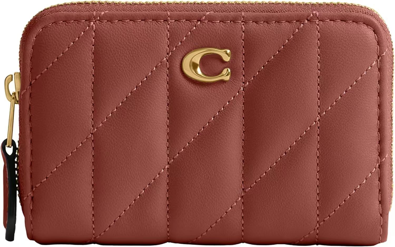 【預購】COACH H073104 菱格紋小型拉鏈卡包