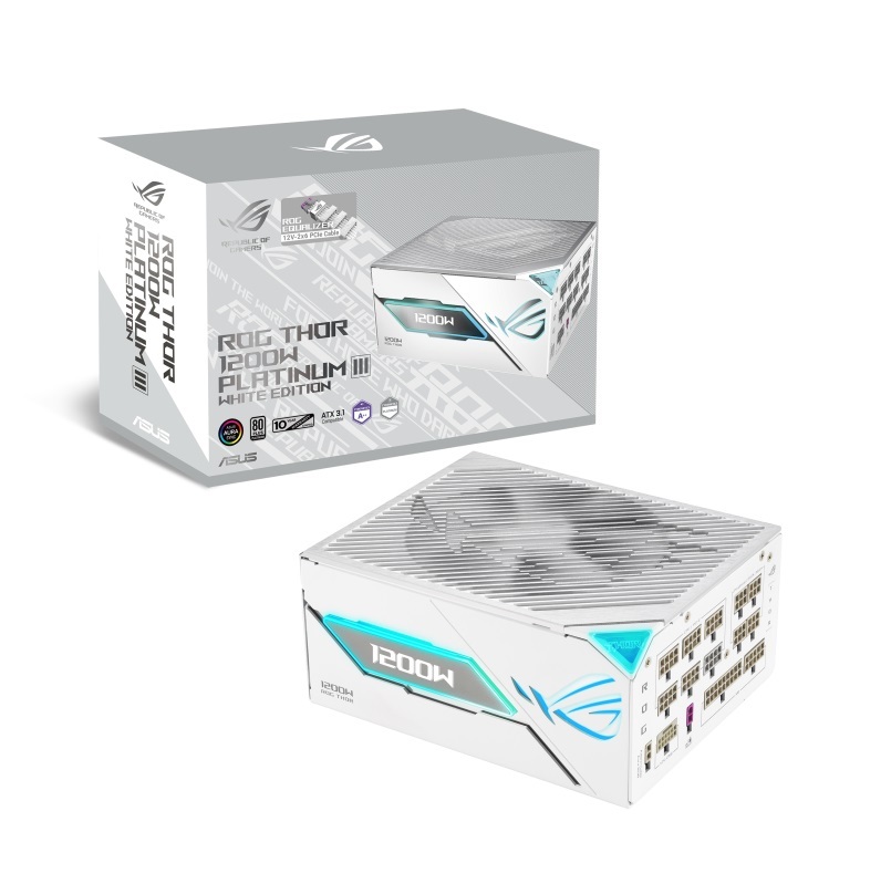 ASUS 華碩 ROG THOR III 1200W 潮競白 白金牌電供(ROG EQUALIZER)/90YE00V9-B0TA00