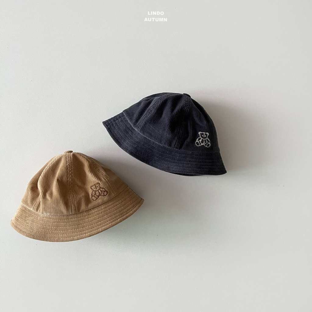 正韓秋Lindo 刺繡小熊漁夫帽