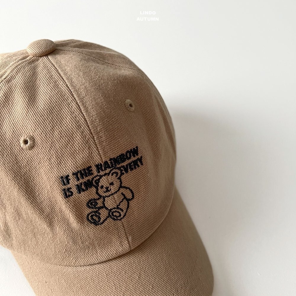 正韓秋Lindo 兩色刺繡小熊棒球帽