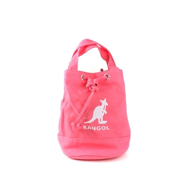 KANGOL 側背包 淺粉紅 圓筒袋 帆布 英國  6925300741