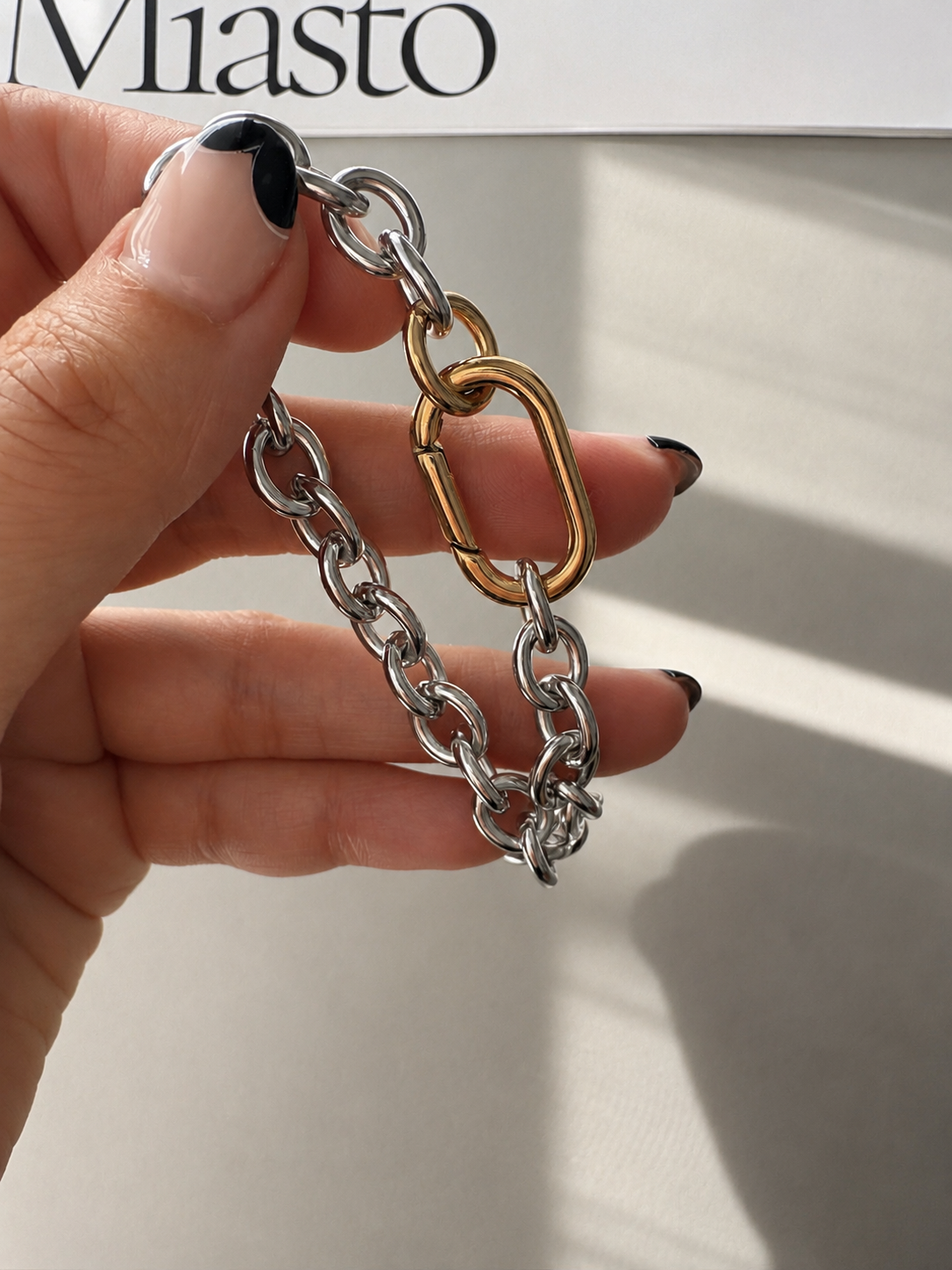 bicolor rock chain bracelet